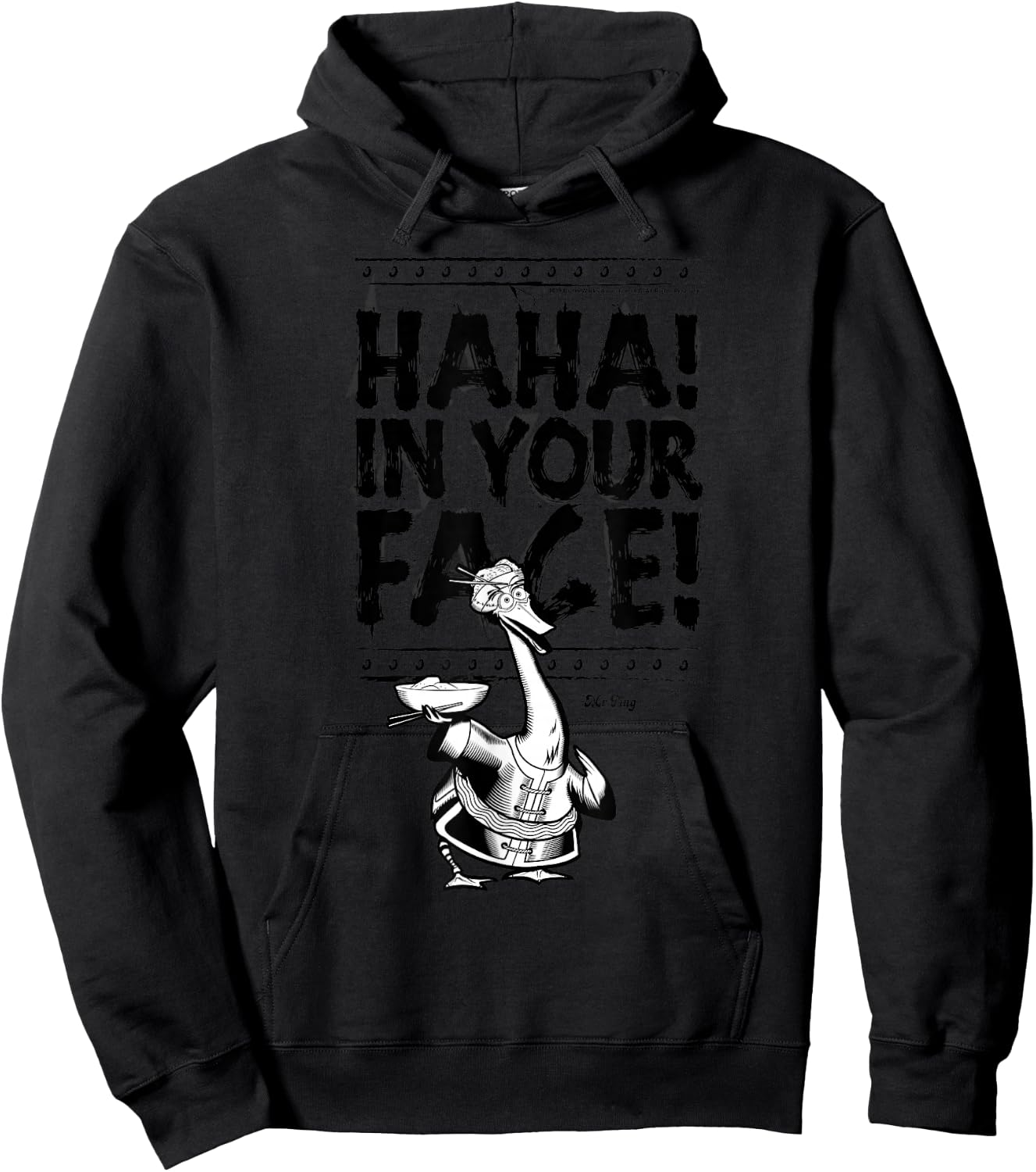 Kung Fu Panda Mr. Ping Haha In Your Face Sketch Hoodie - Hoodie | Black