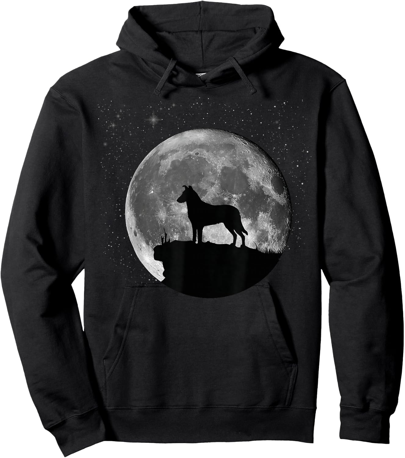 Smooth Collie Dog Moon Hoodie - Hoodie | Black