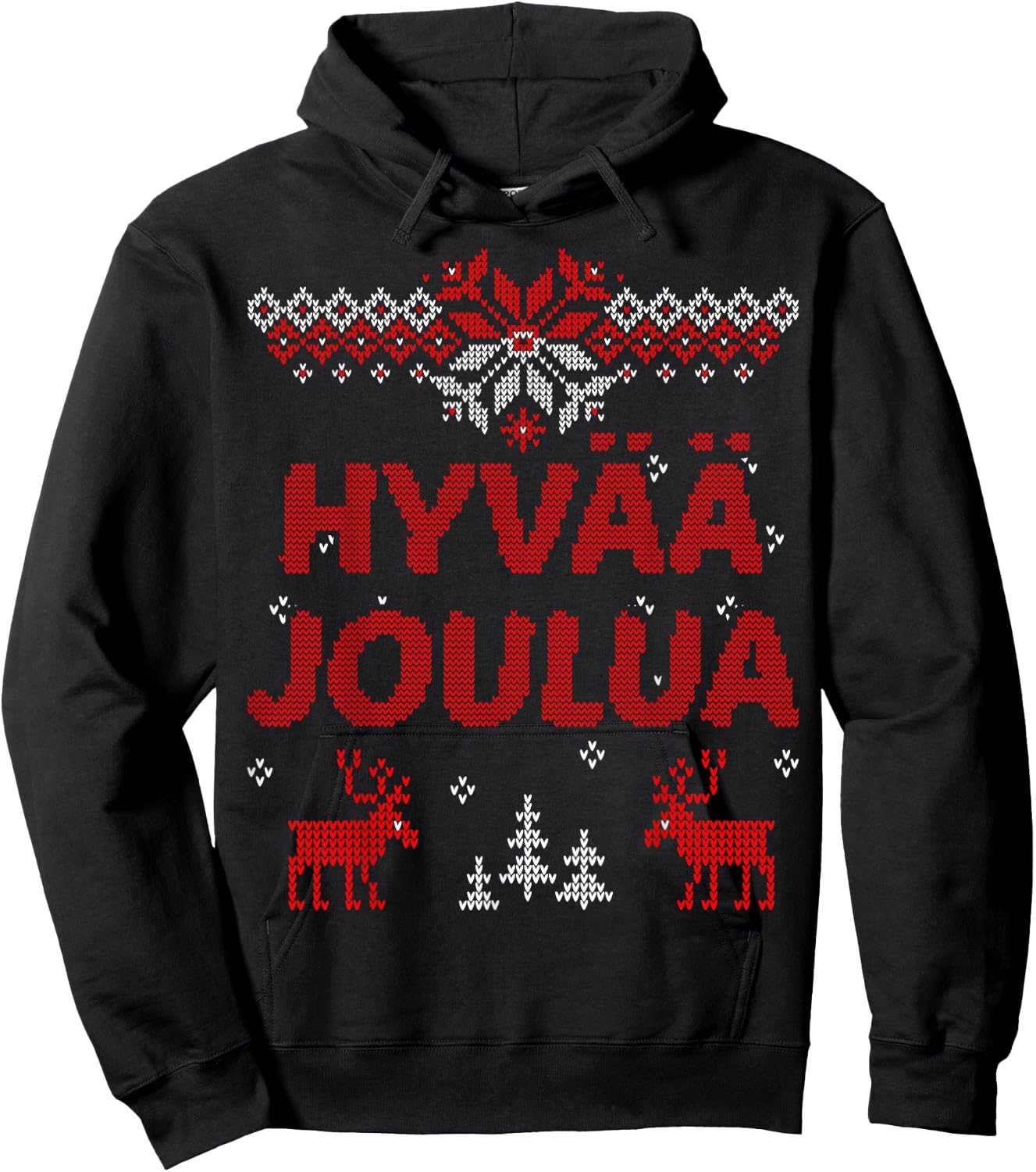 Hyvaa Joulua Finnish Merry Christmas Gift Hoodie - Hoodie | Black