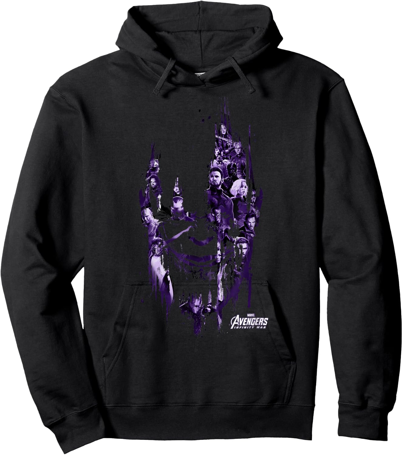 Marvel Infinity War Paint Splat Thanos Head Graphic Hoodie - Hoodie | Black