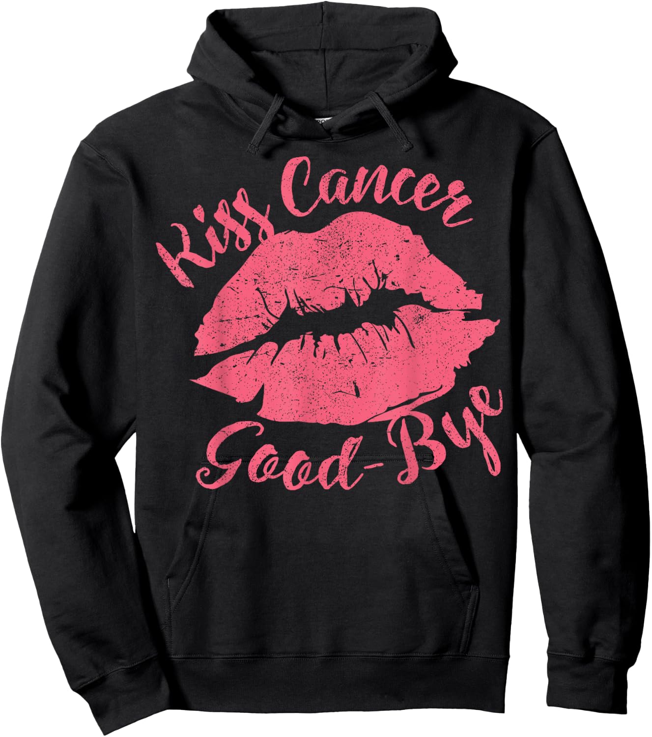 Kiss Cancer Goodbye Funny Breast Cancer Awareness Hoodie - Hoodie | Black