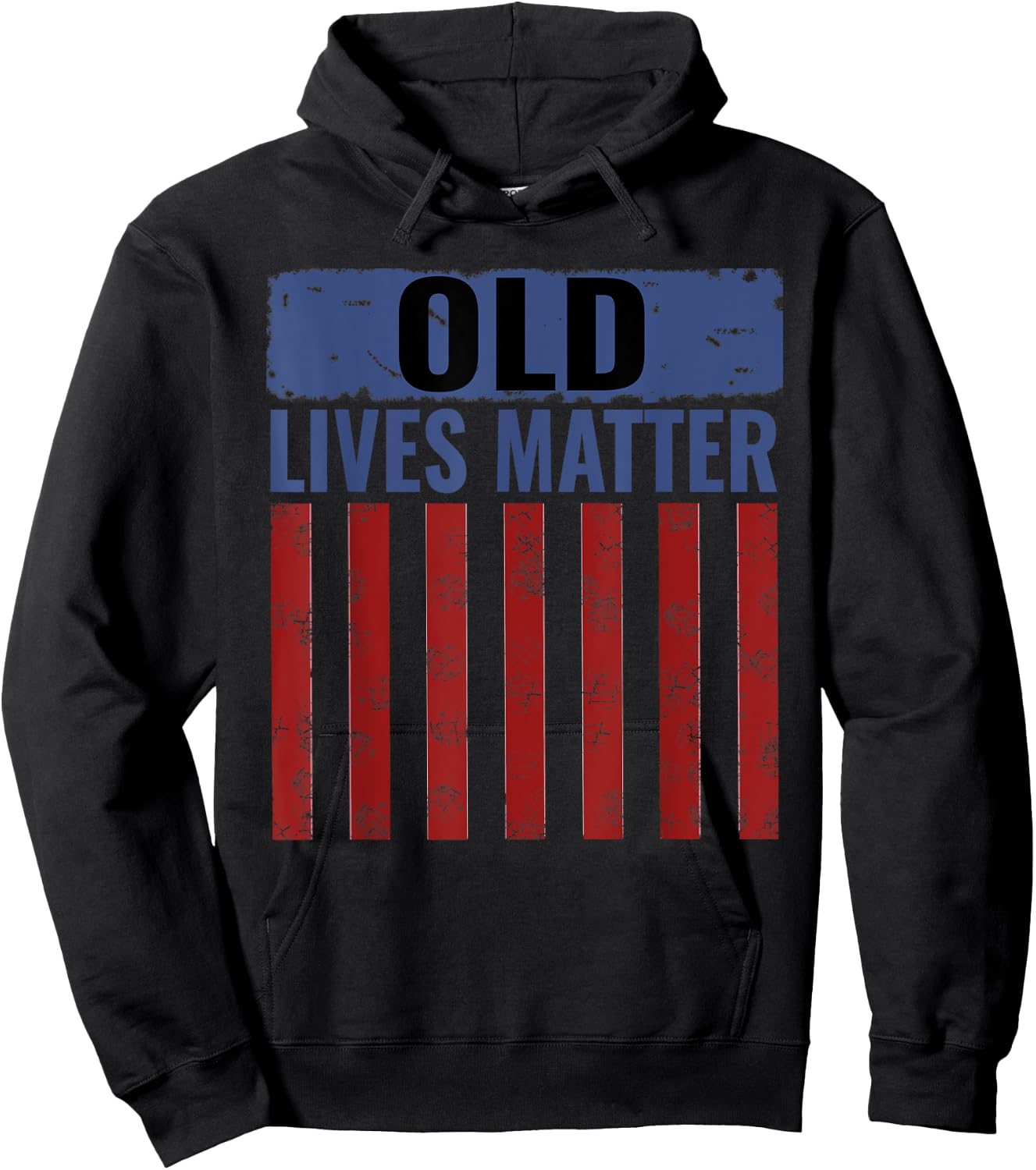 Old Lives Matter shirt with usa flag Gift Men Hoodie - Hoodie | Black