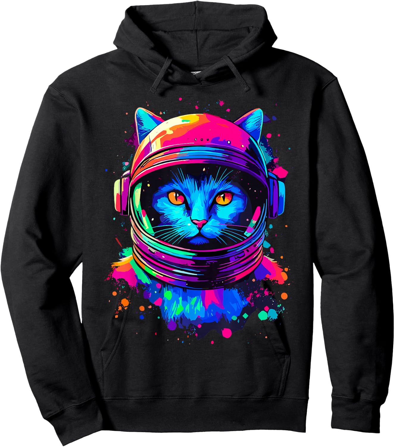 Space Cat Astronaut Space Hoodie - Hoodie | Black