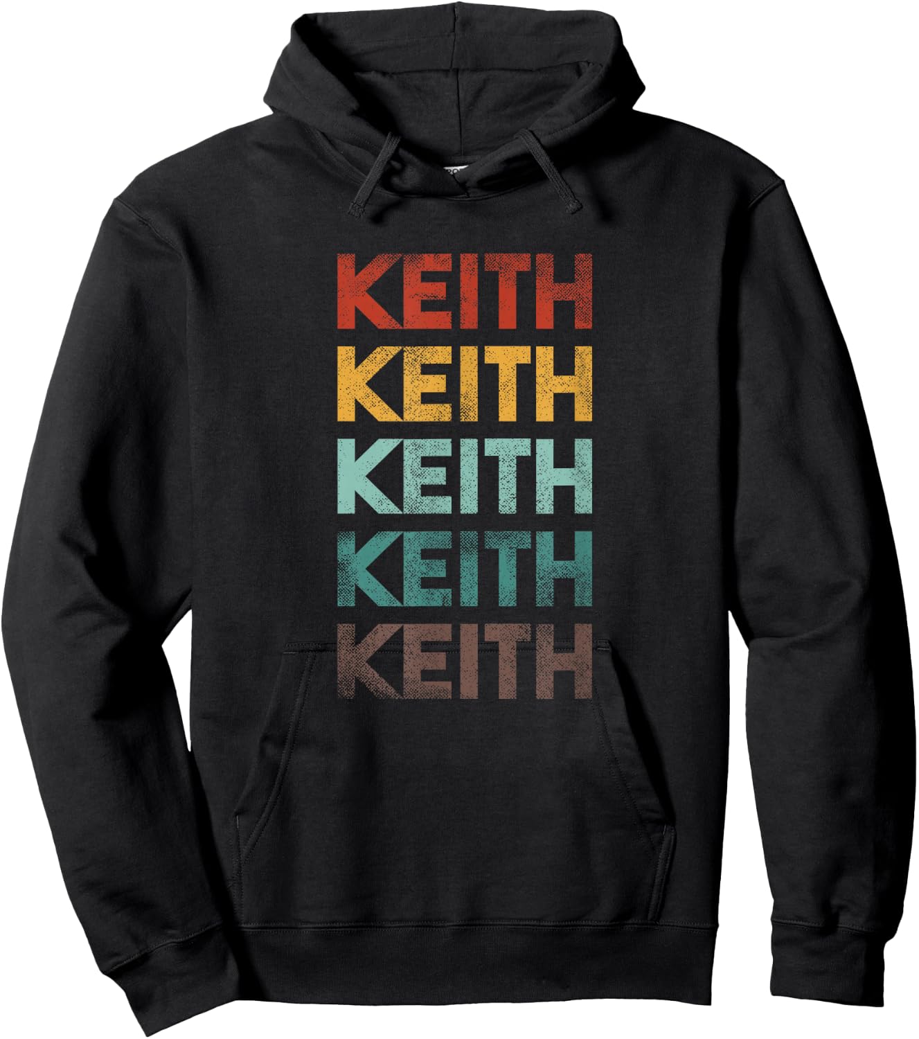 First Name Keith Retro 80s Style Hoodie - Hoodie | Black