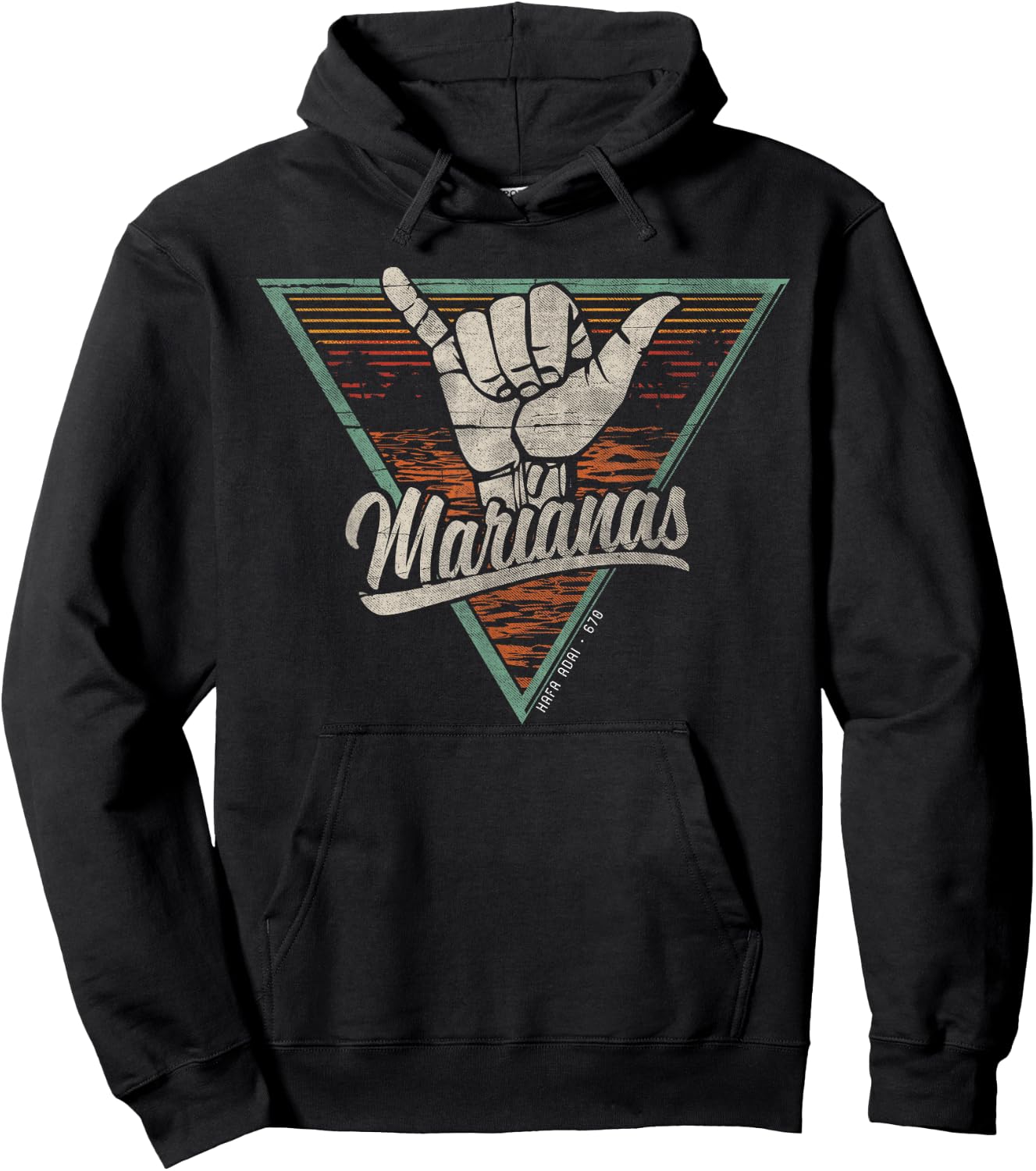 Retro Shaka Marianas Shirt - CNMI Hoodie - Hoodie | Black