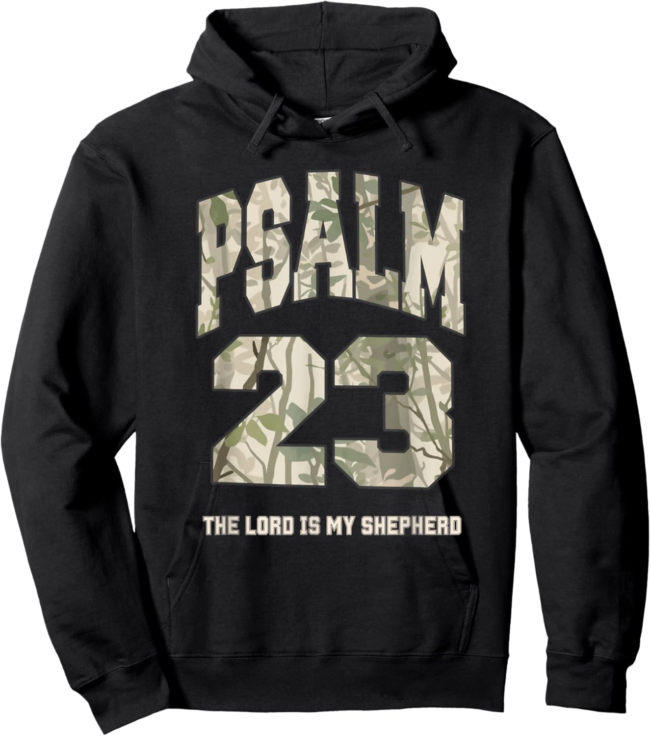 Psalm 23 The Lord is My Shepherd Camo Faith Design Hoodie - Hoodie | Black