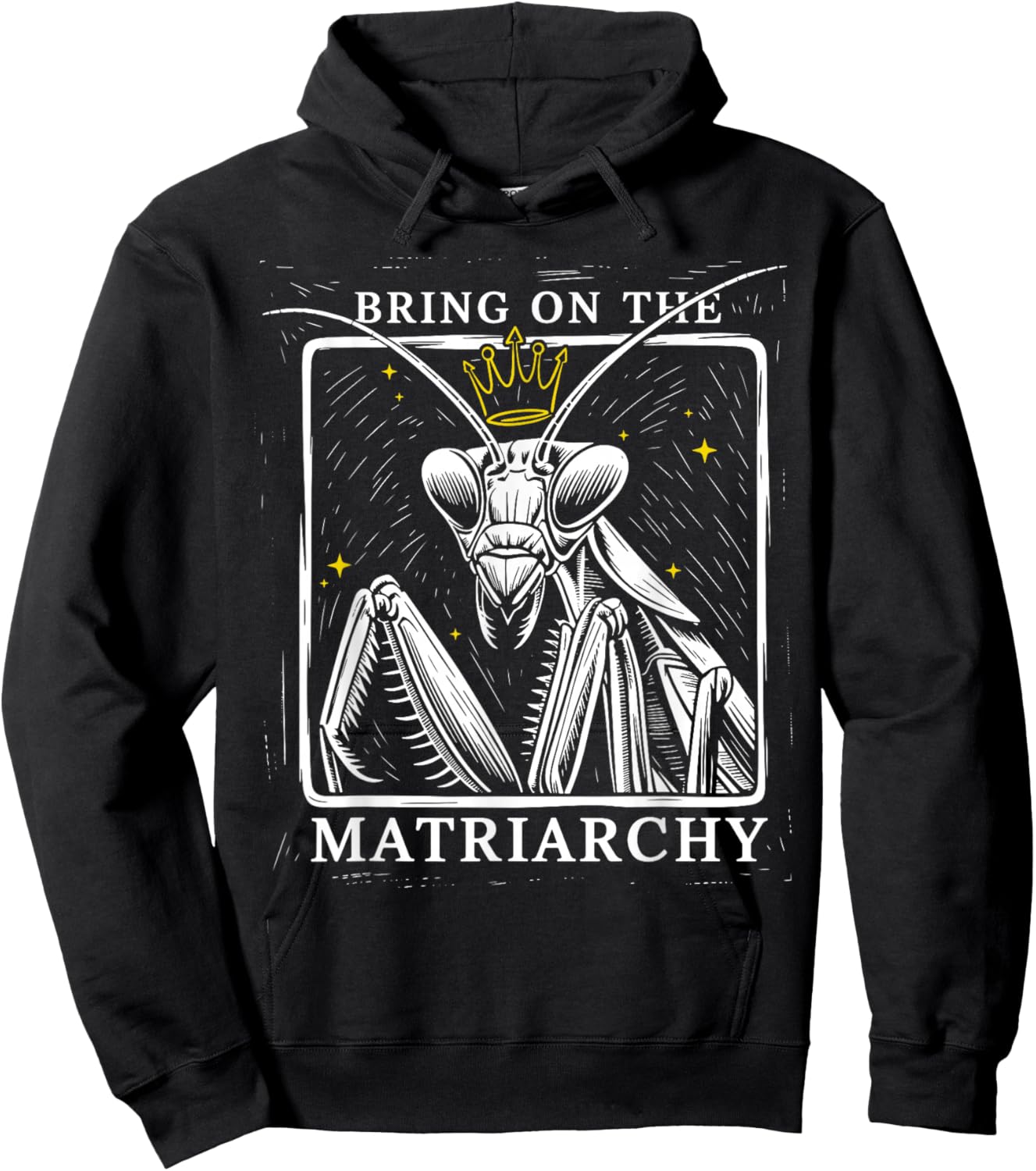 Bring On The Matriarchy Praying Mantis Feminist Art Hoodie - Hoodie | Black