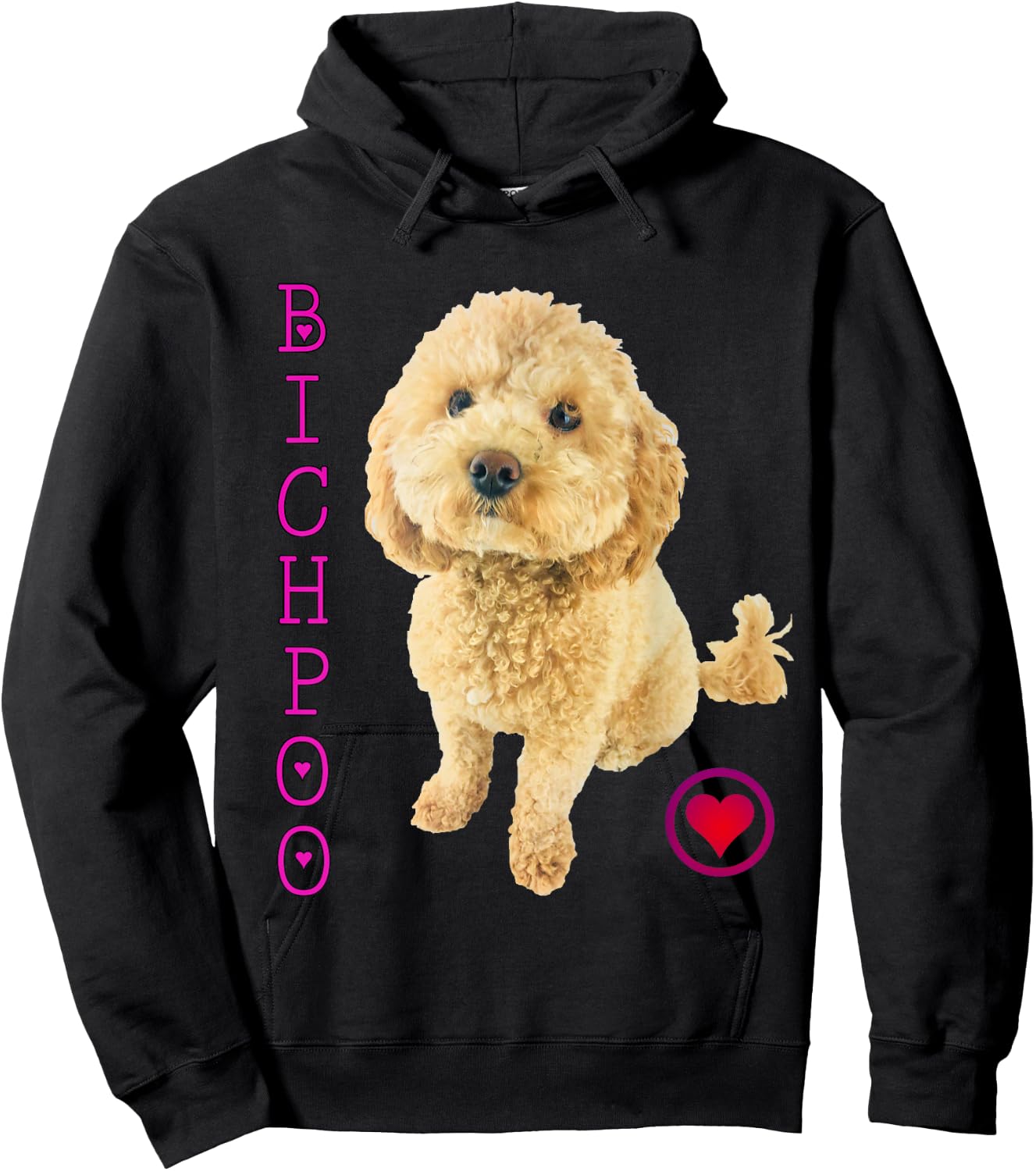 Bichpoo Puppy Dog Poodle cross Noodle Super cute Boodle Men Women Girls Kids Hoodie - Hoodie | Black