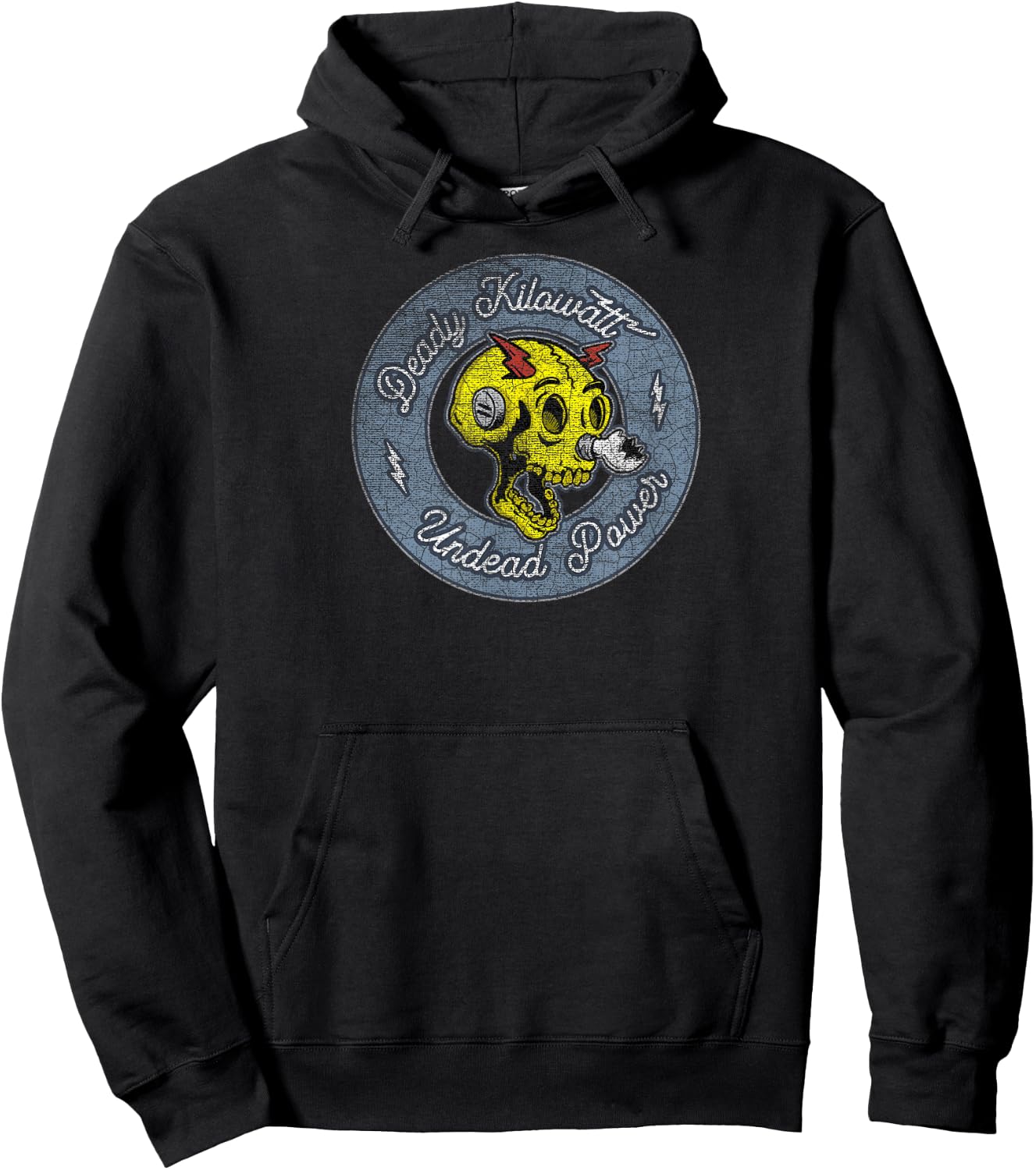 Deady Kilowatt Skull Zombie Hoodie - Hoodie | Black