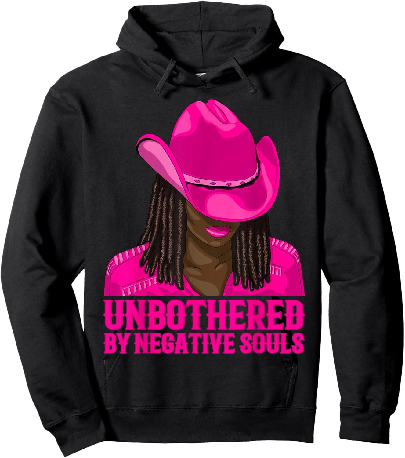 Unbothered By Negative Souls Western Cowgirl Black Women Hoodie - Hoodie | Black