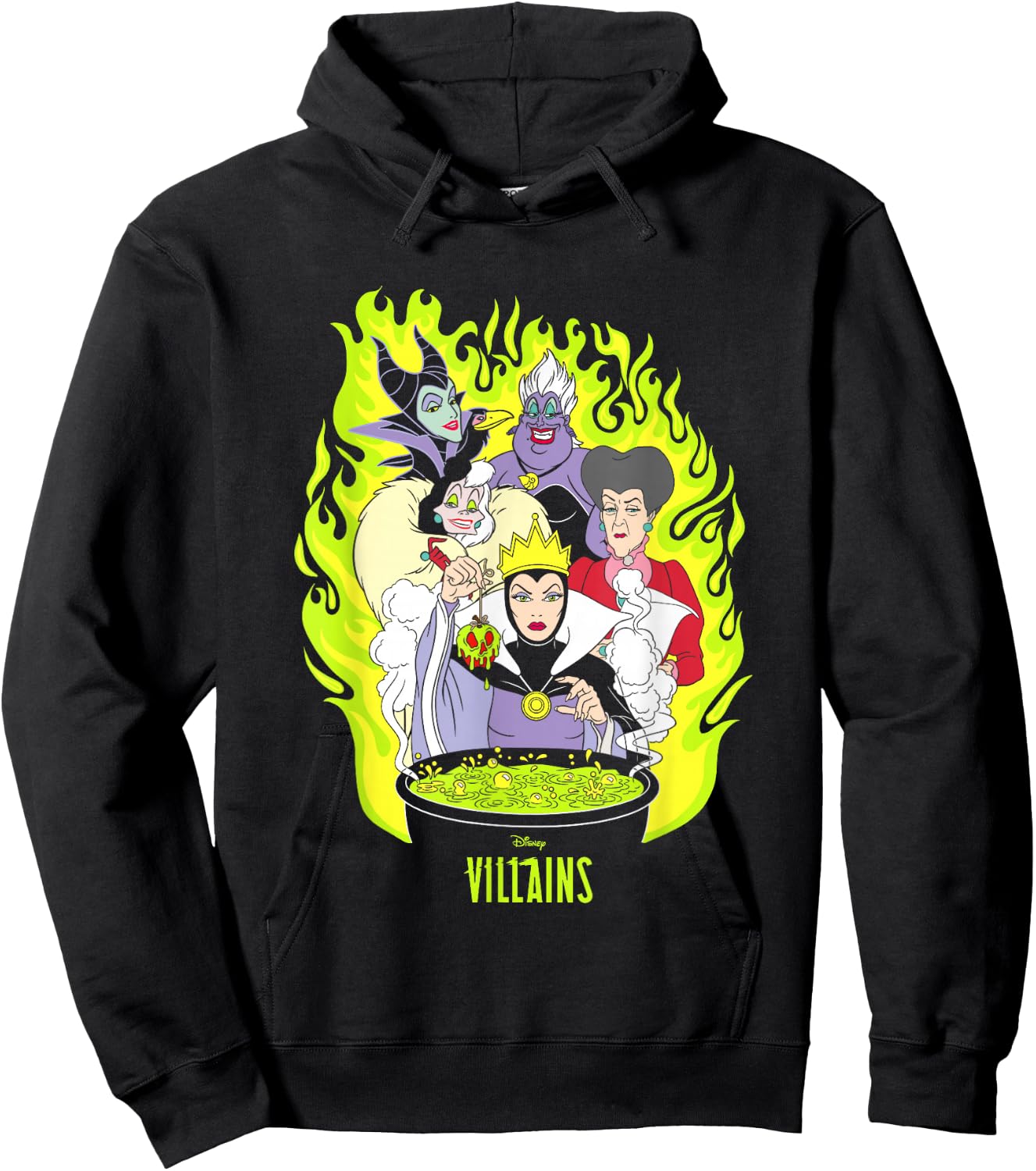 Disney Villains Fiery Group Shot Poster Hoodie - Hoodie | Black