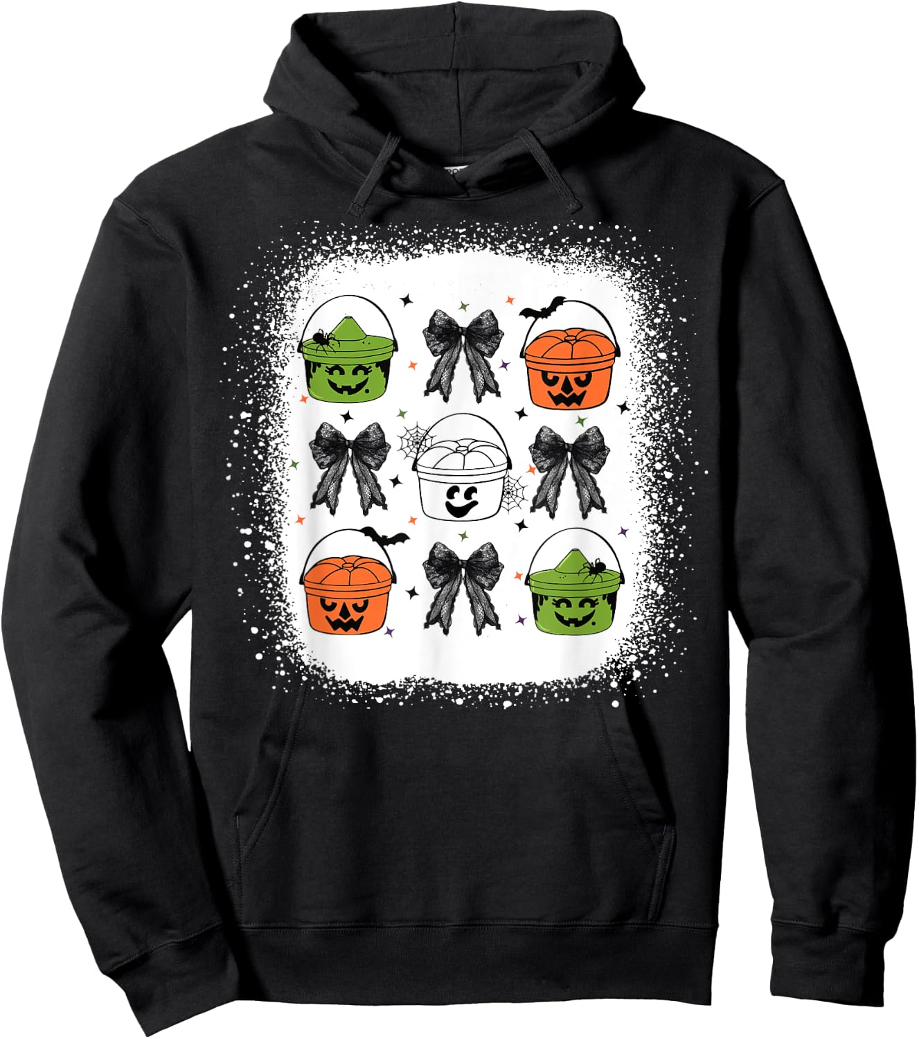 Chicken Nuggets Pumpkin Halloween 90's Vintage Hoodie - Hoodie | Black