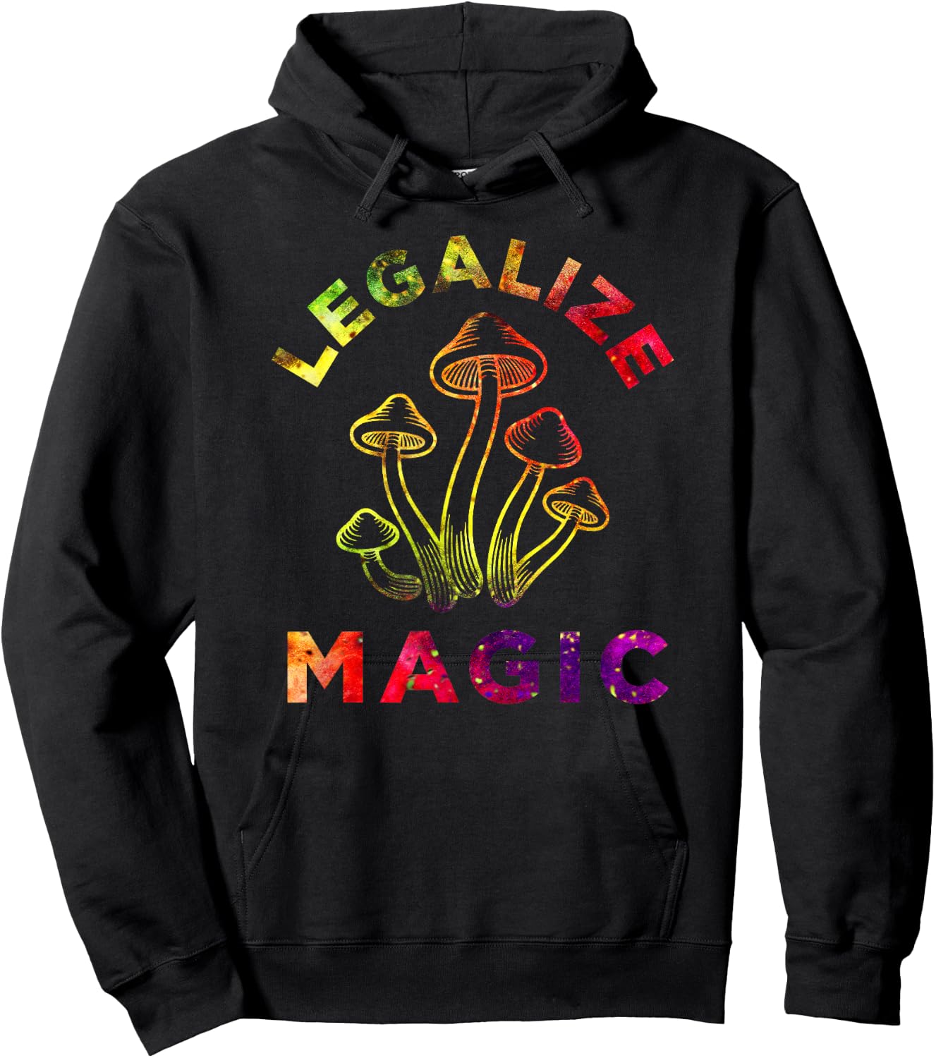 Legalize Magic - Hippie Tie Dye Shrooms Trippy Hoodie - Hoodie | Black