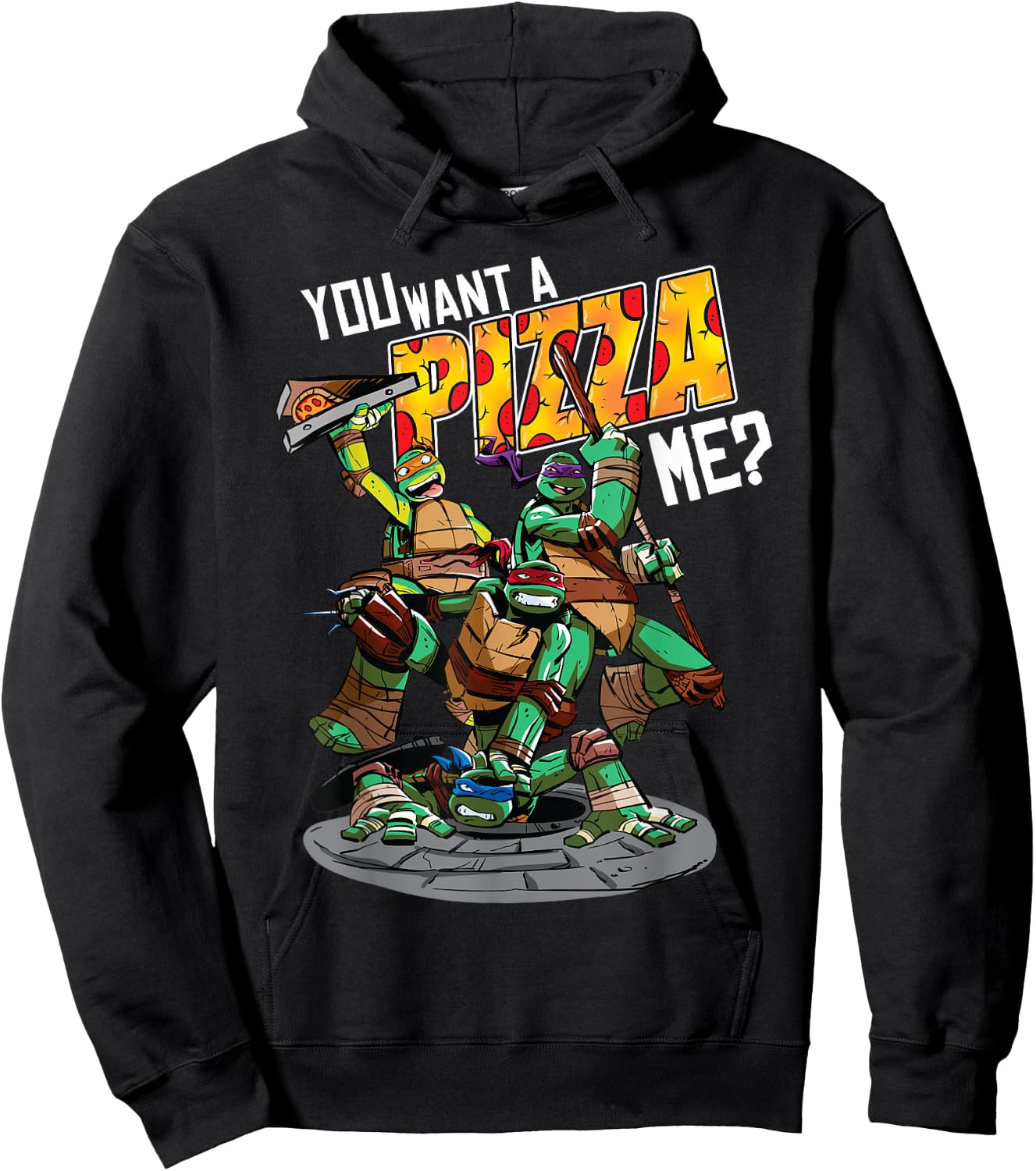 Teenage Mutant Ninja Turtles "You Want A Pizza Me? Hoodie - Hoodie | Black