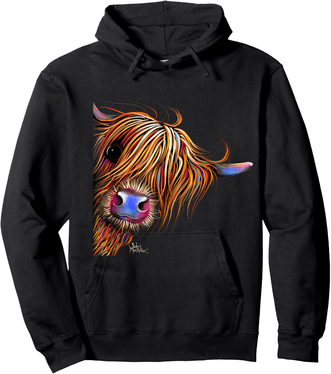 HiGHLaND CoW PRiNT ANiMaL PRiNT ' SuGaR LuMP ' Hoodie - Hoodie | Black