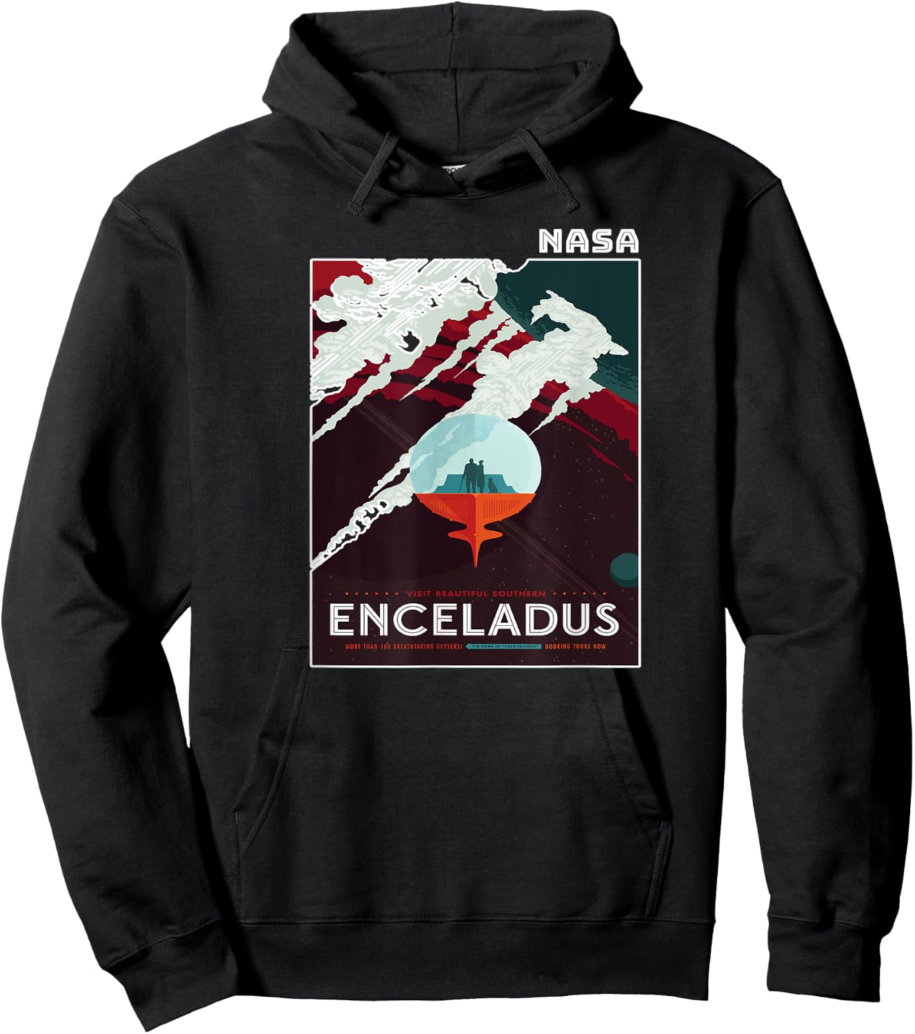 Enceladus Space Tourism NASA Poster Hoodie - Hoodie | Black
