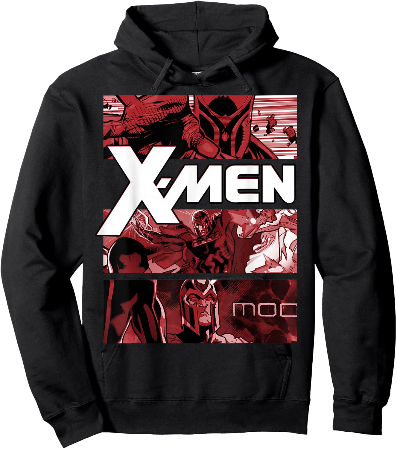 Marvel X-Men Magneto Comic Panel Art Stack Graphic Hoodie - Hoodie | Black