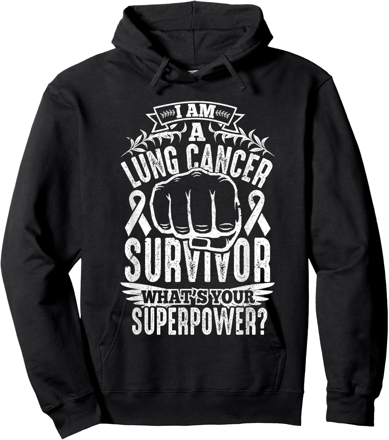 Lung Cancer Survivor Awareness T Shirt Women Men Kids Hoodie - Hoodie | Black