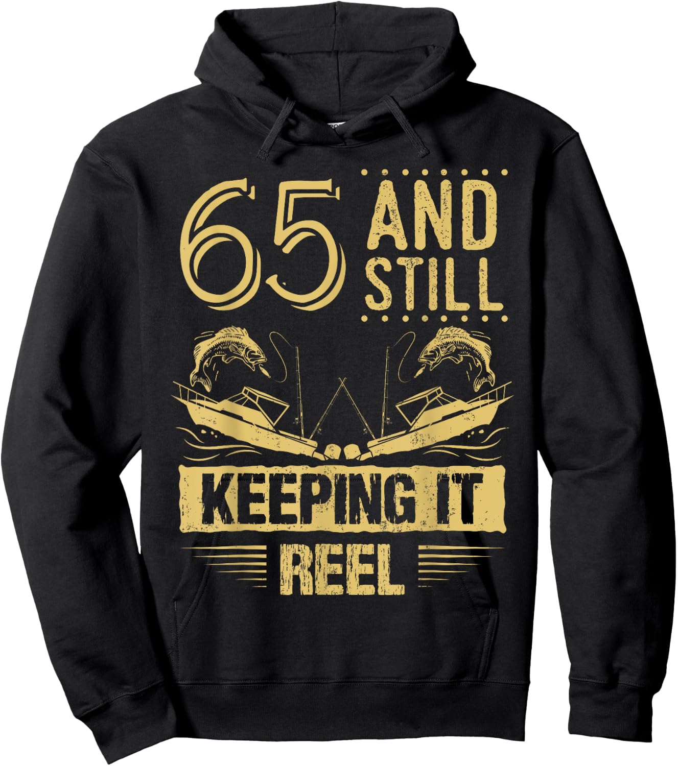 Funny Fishing Shirt 65th Birthday Fisherman Gift 65 Year Old Hoodie - Hoodie | Black