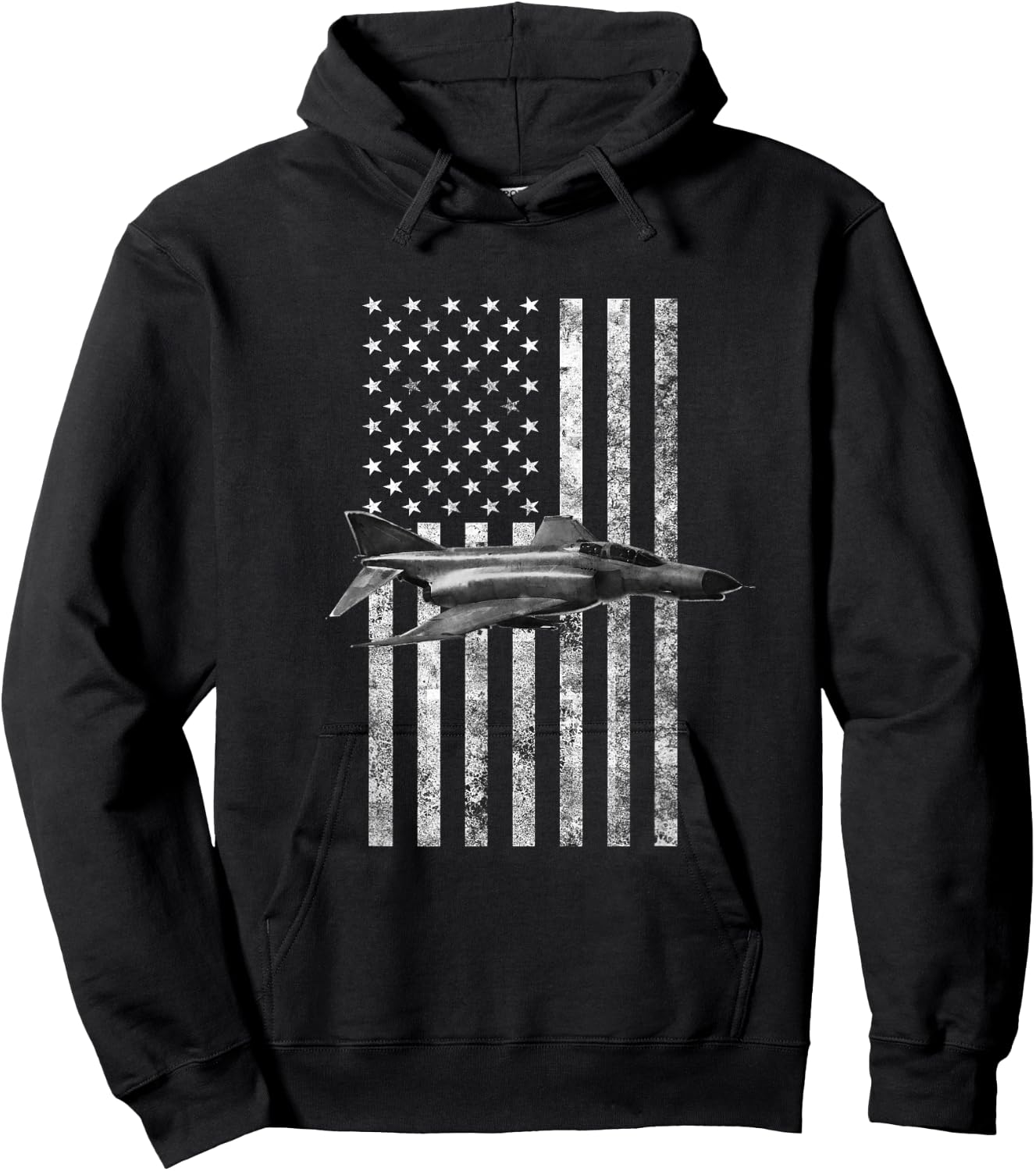F-4 Phantom II American USA Flag - Military Machine Hoodie - Hoodie | Black