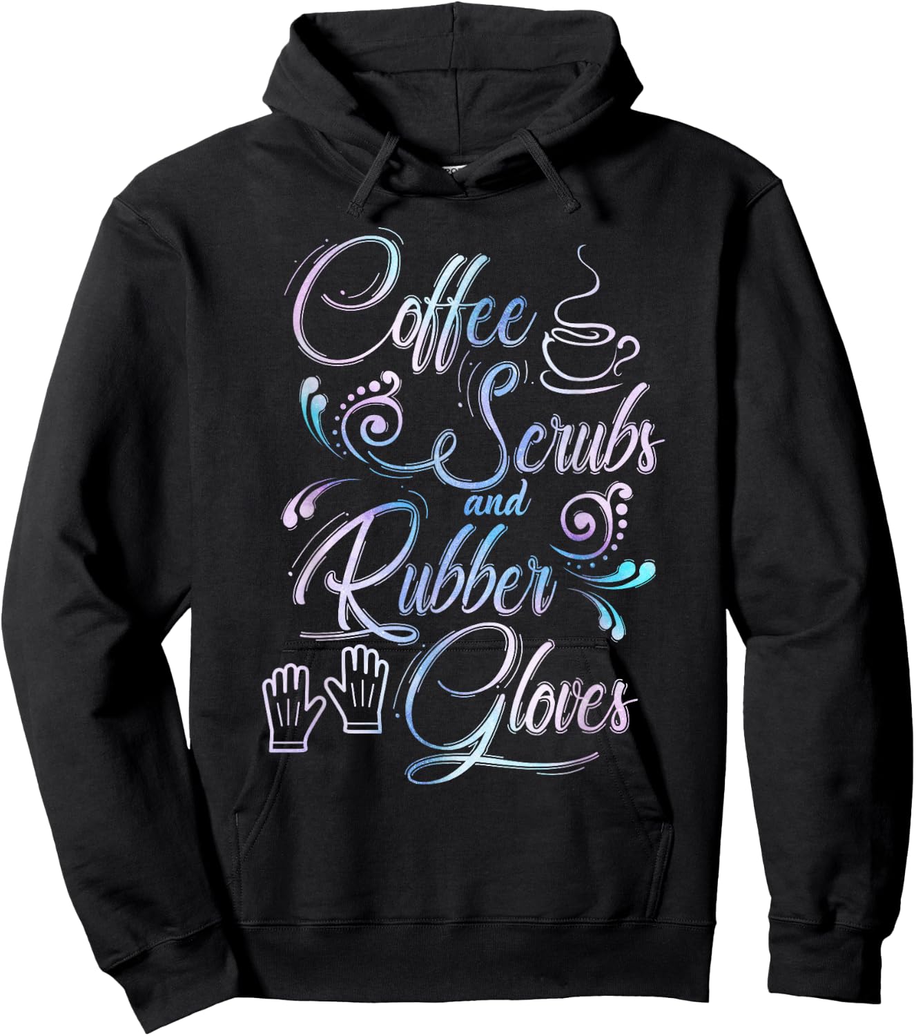 Coffee Scrubs & Rubber Gloves for medical profession Hoodie - Hoodie | Black