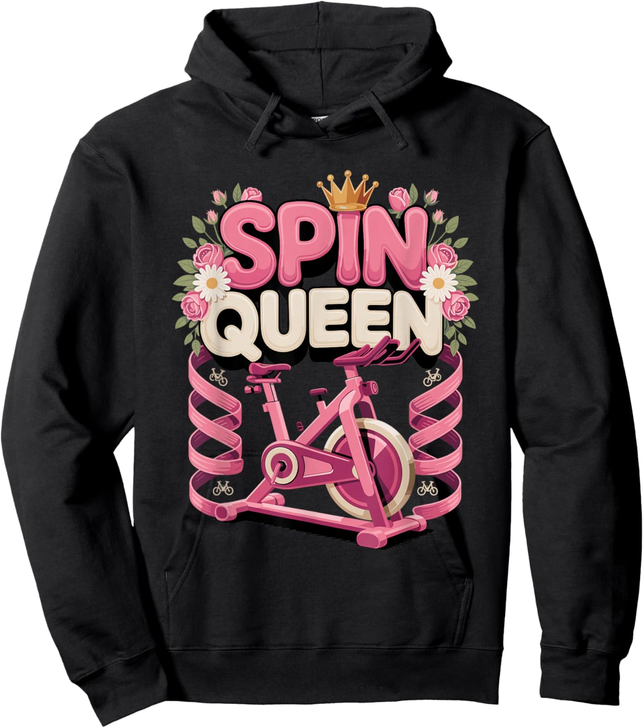 Spin Queen Spin Class Indoor Cycling Workout Hoodie - Hoodie | Black