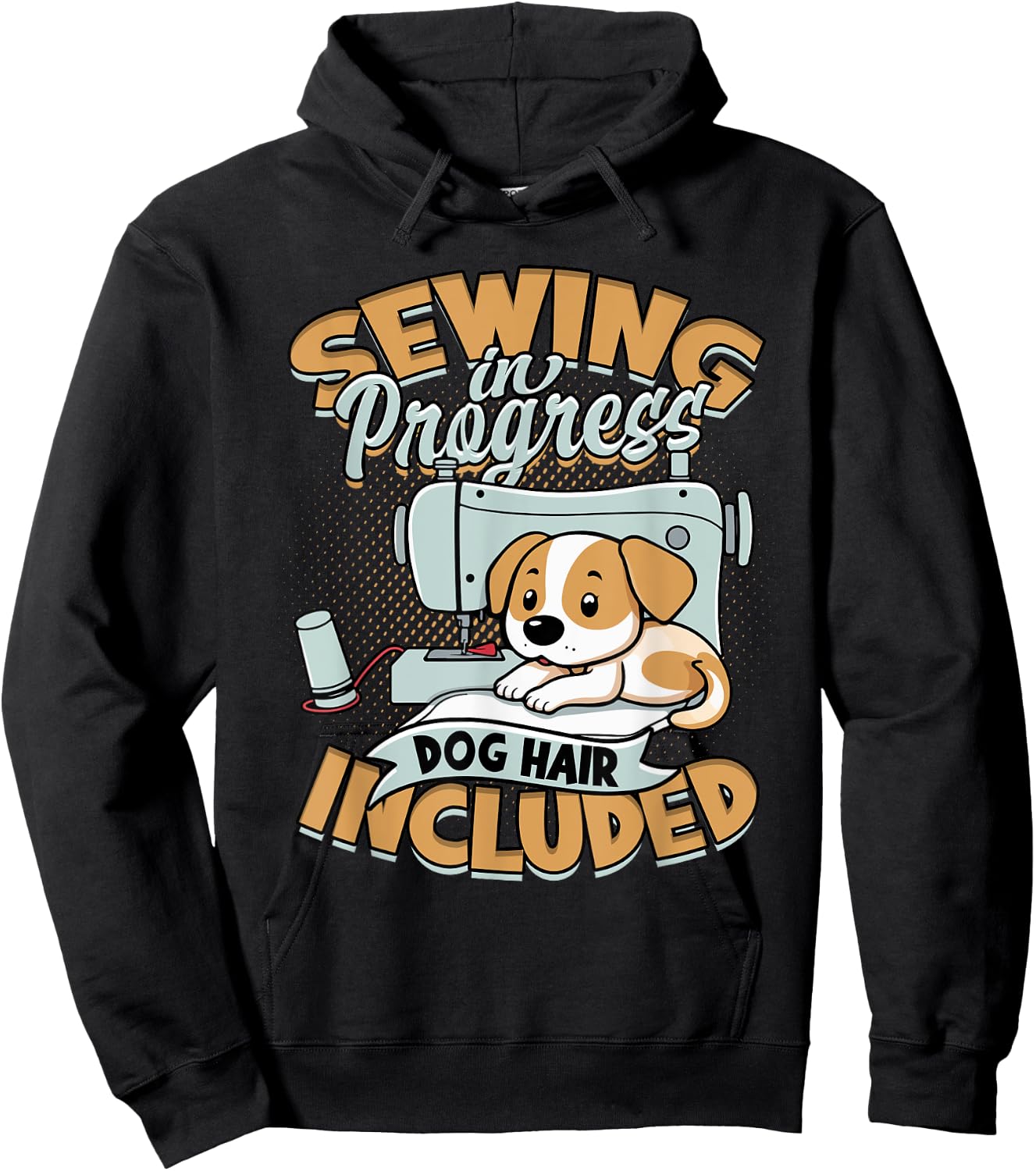 Sewing In Progress Dog Hair Included Hoodie - Hoodie | Black
