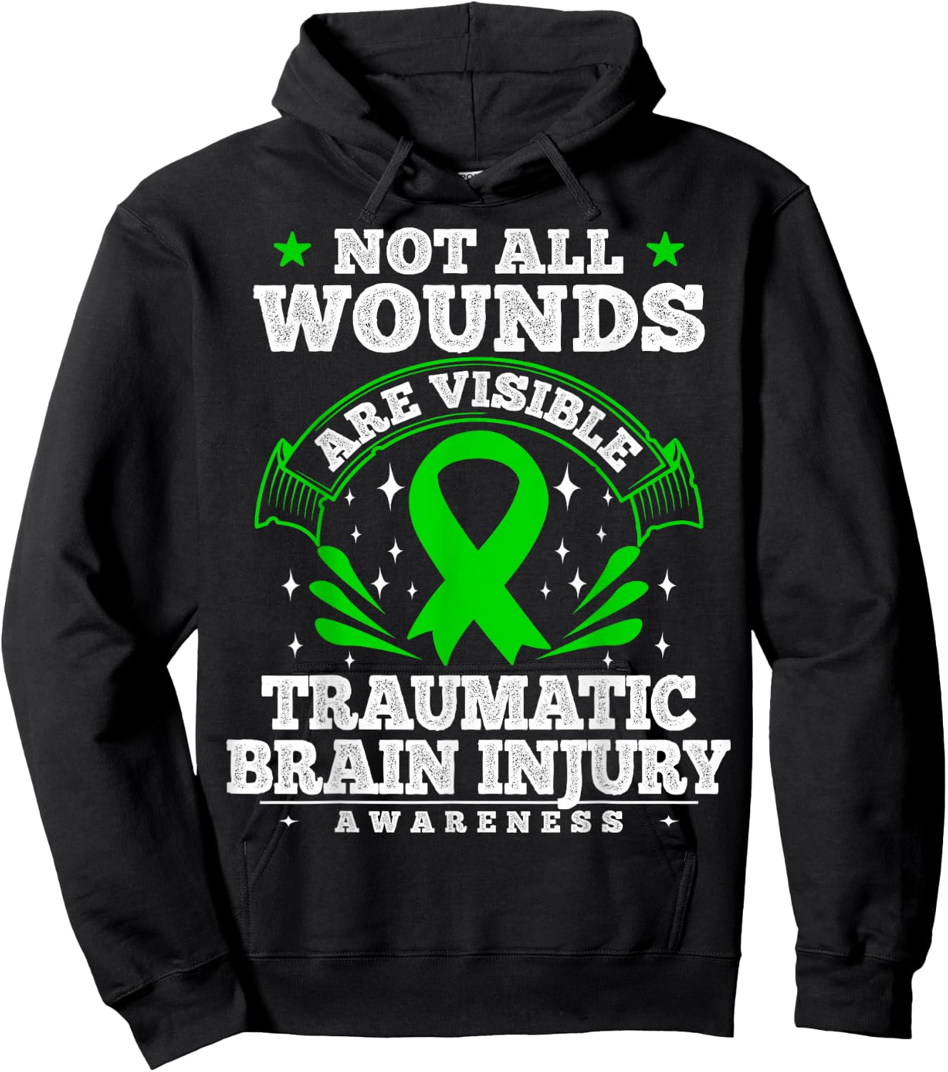 Traumatic Brain Injury Survivor - TBI Awareness Ribbon Hoodie - Hoodie | Black