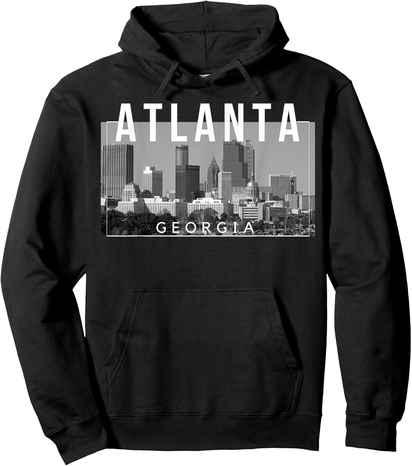 Atlanta Georgia ATL The A Gate City Skyline Hoodie - Hoodie | Black