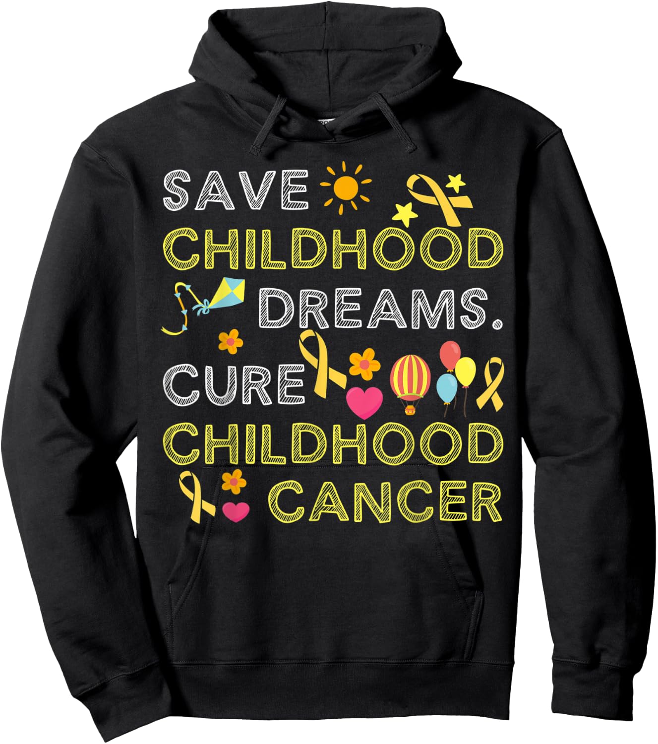 Save childhood dreams Cure Childhood Cancer Hoodie - Hoodie | Black