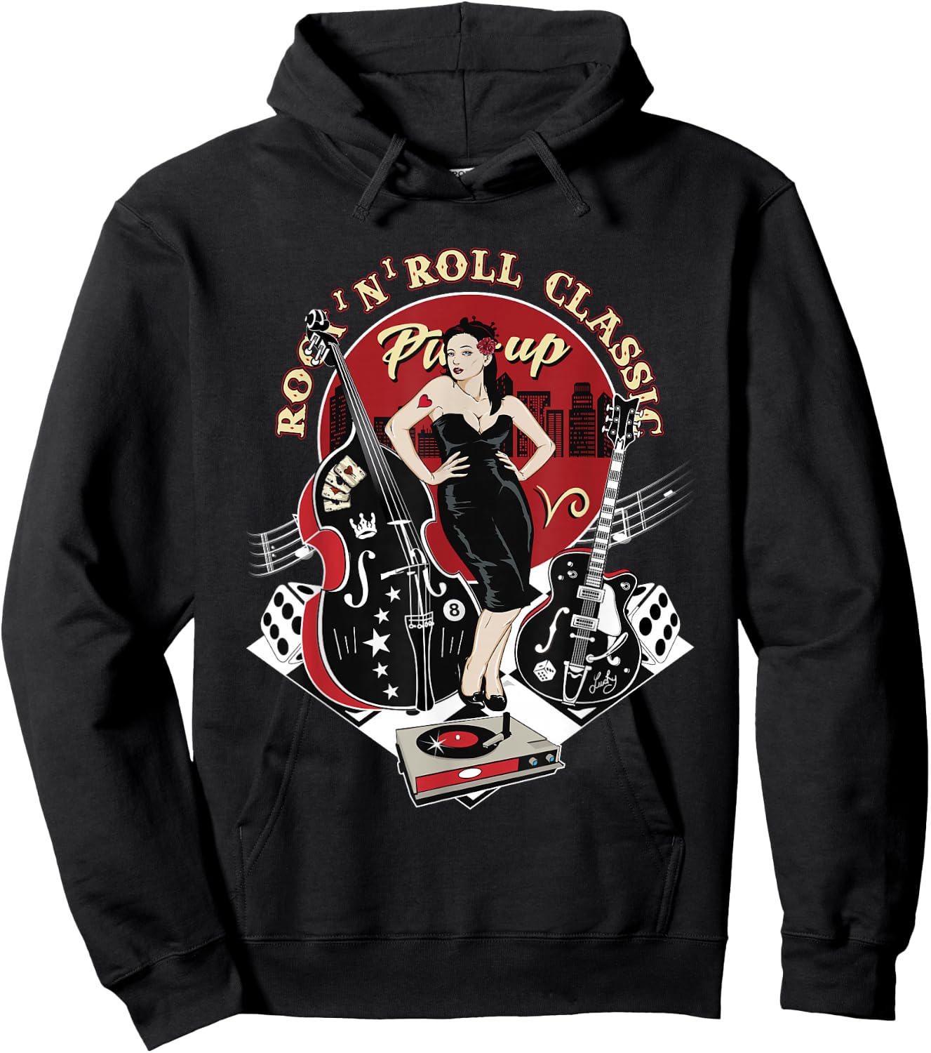 Rockabilly 1950s Sock Hop Dance Doo Wop Clothes Retro Pinup Hoodie - Hoodie | Black
