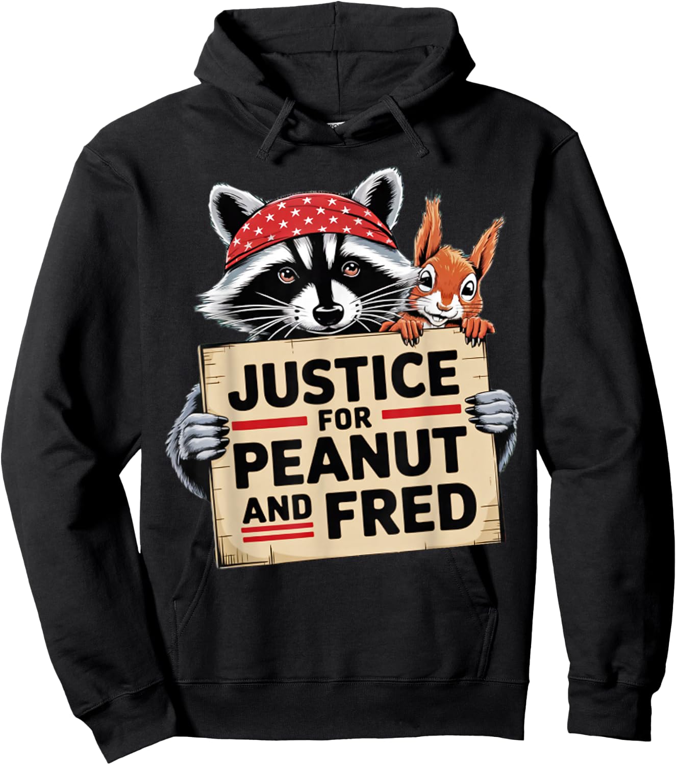 Justice For Peanut The Squirrel And Fred the Raccon Hoodie - Hoodie | Black
