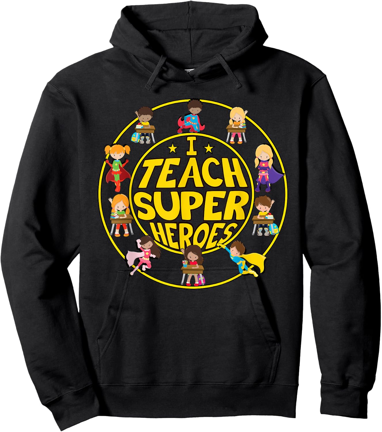 Superhero Teacher - I Teach Super Heroes Hoodie - Hoodie | Black