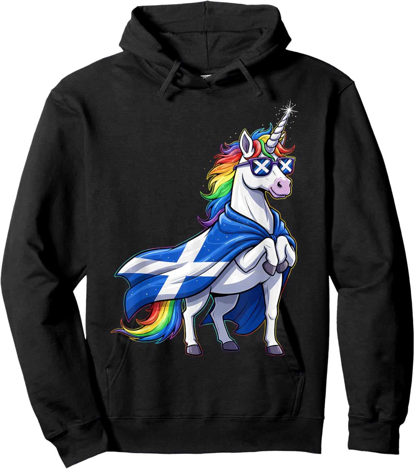 Scotland Flag Scottish Unicorn Hoodie - Hoodie | Black