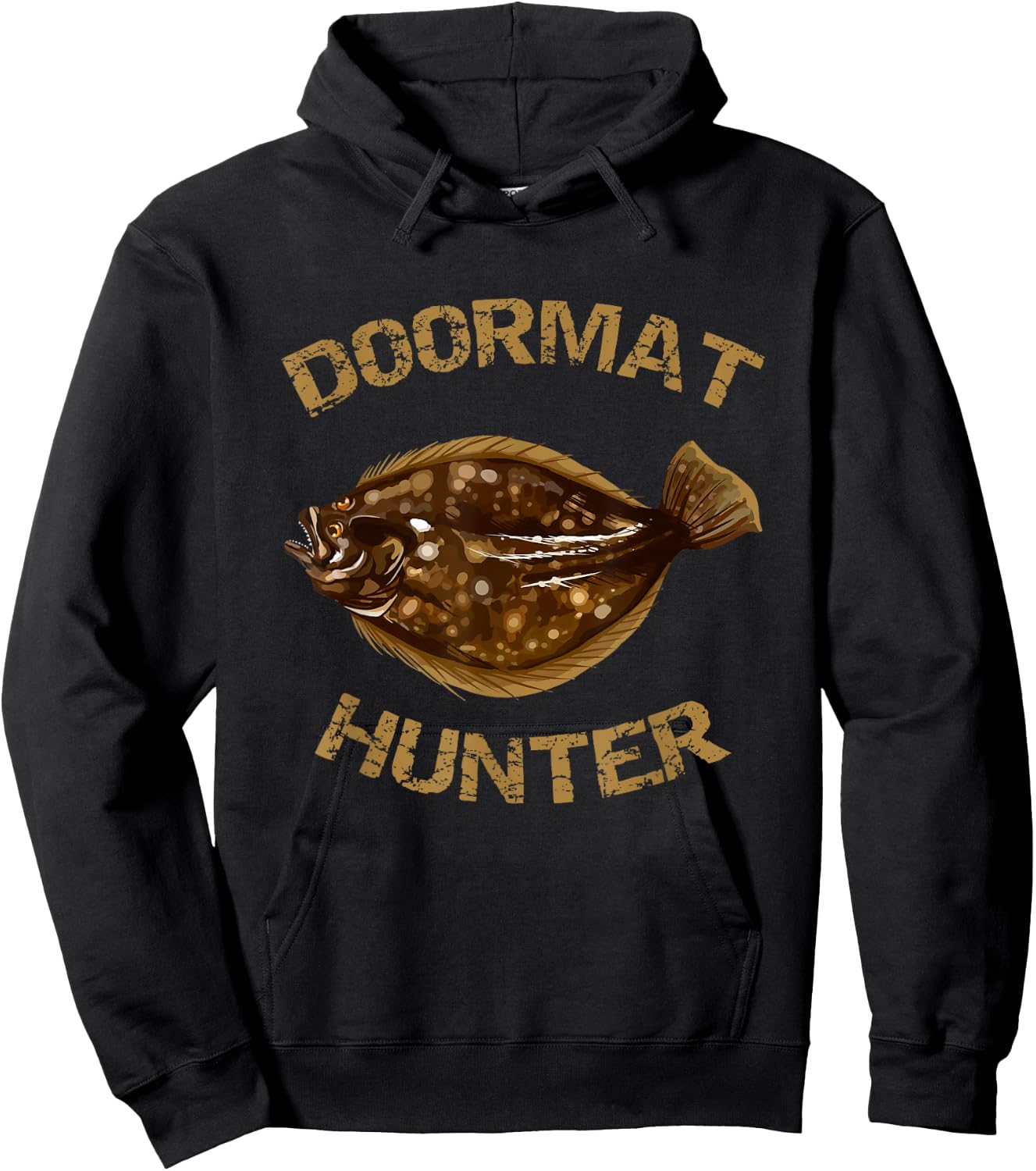 Doormat Hunter | Summer Flounder Fishing Hoodie - Hoodie | Black