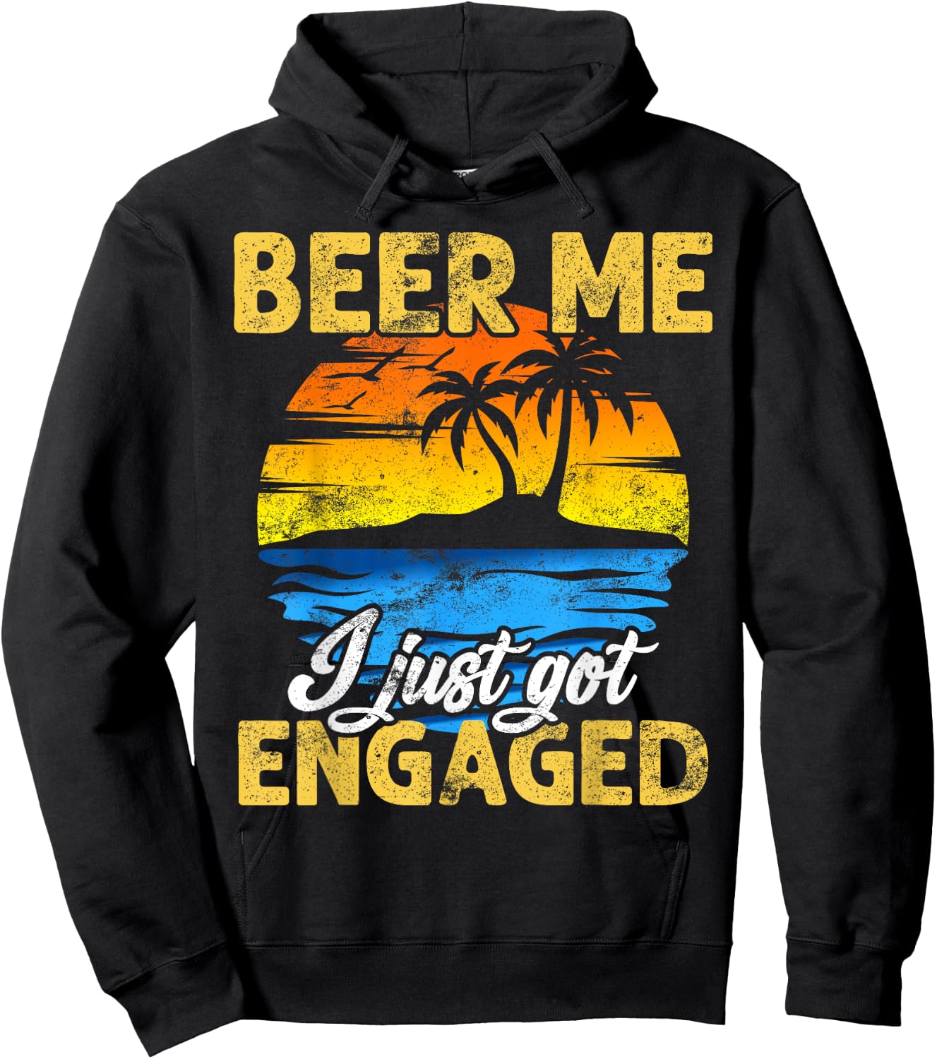 Funny Engagement Beer Me I Just Got Engaged Gift Hoodie - Hoodie | Black