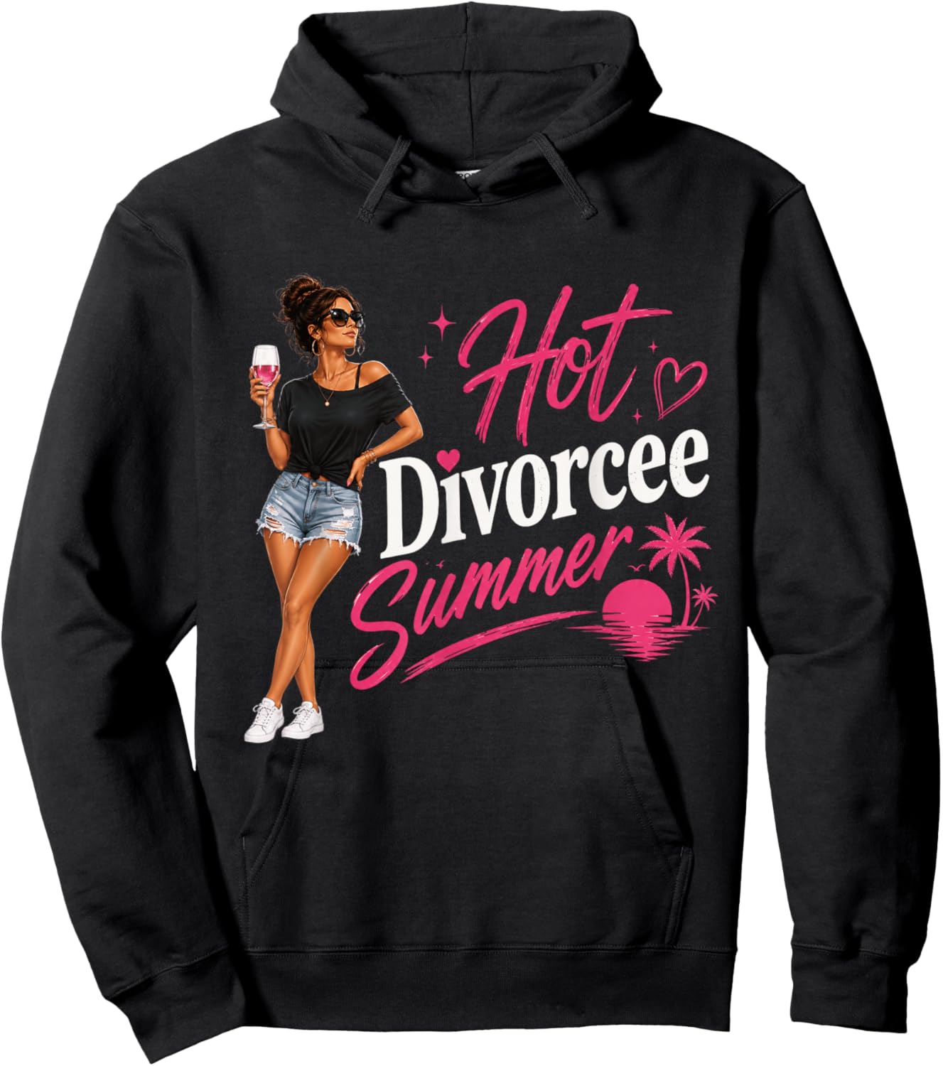 Hot Divorcee Summer Funny Divorced Woman Vacation Trip Hoodie - Hoodie | Black