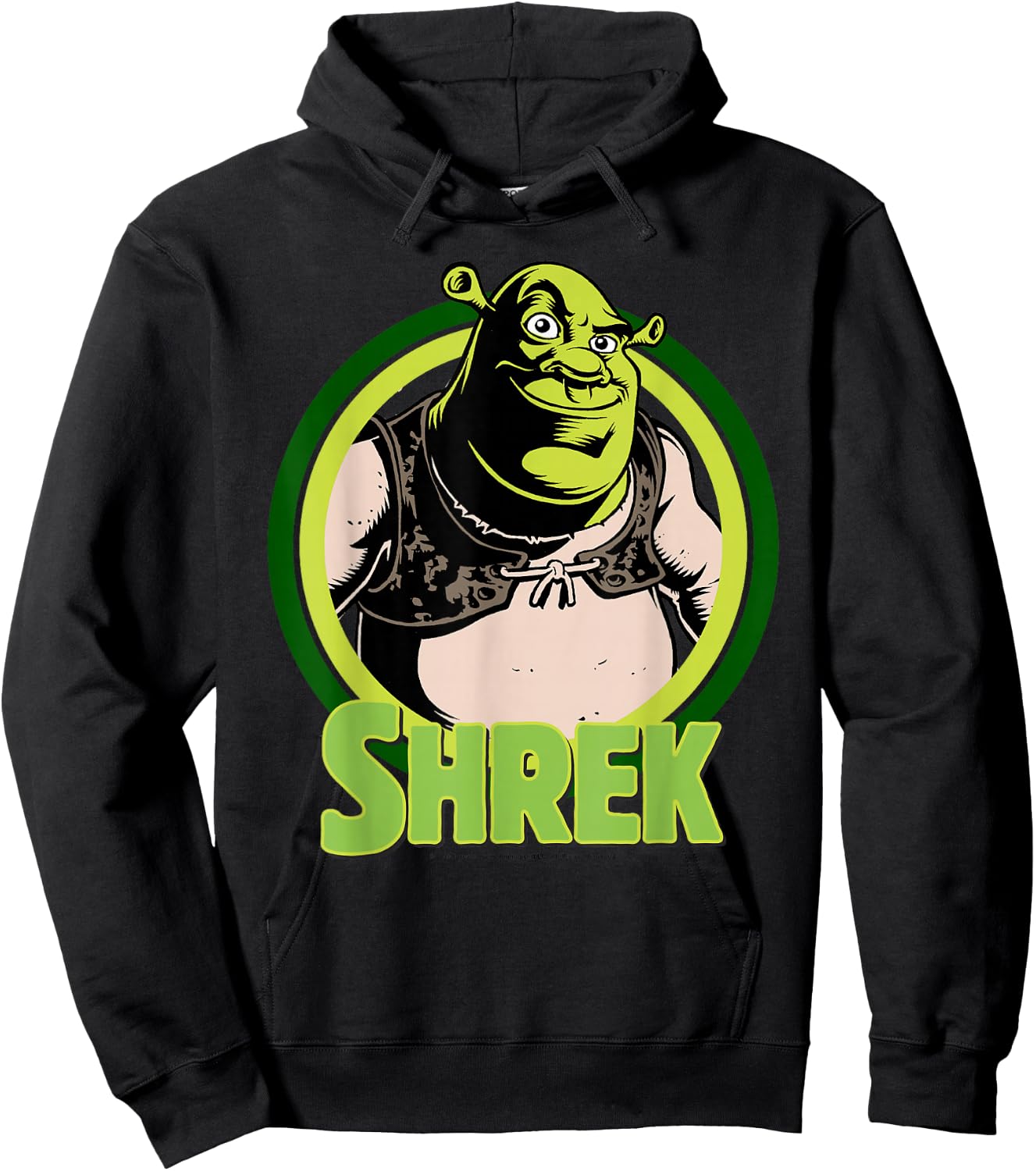 Shrek in Circles Cartoon Portrait Logo Hoodie - Hoodie | Black