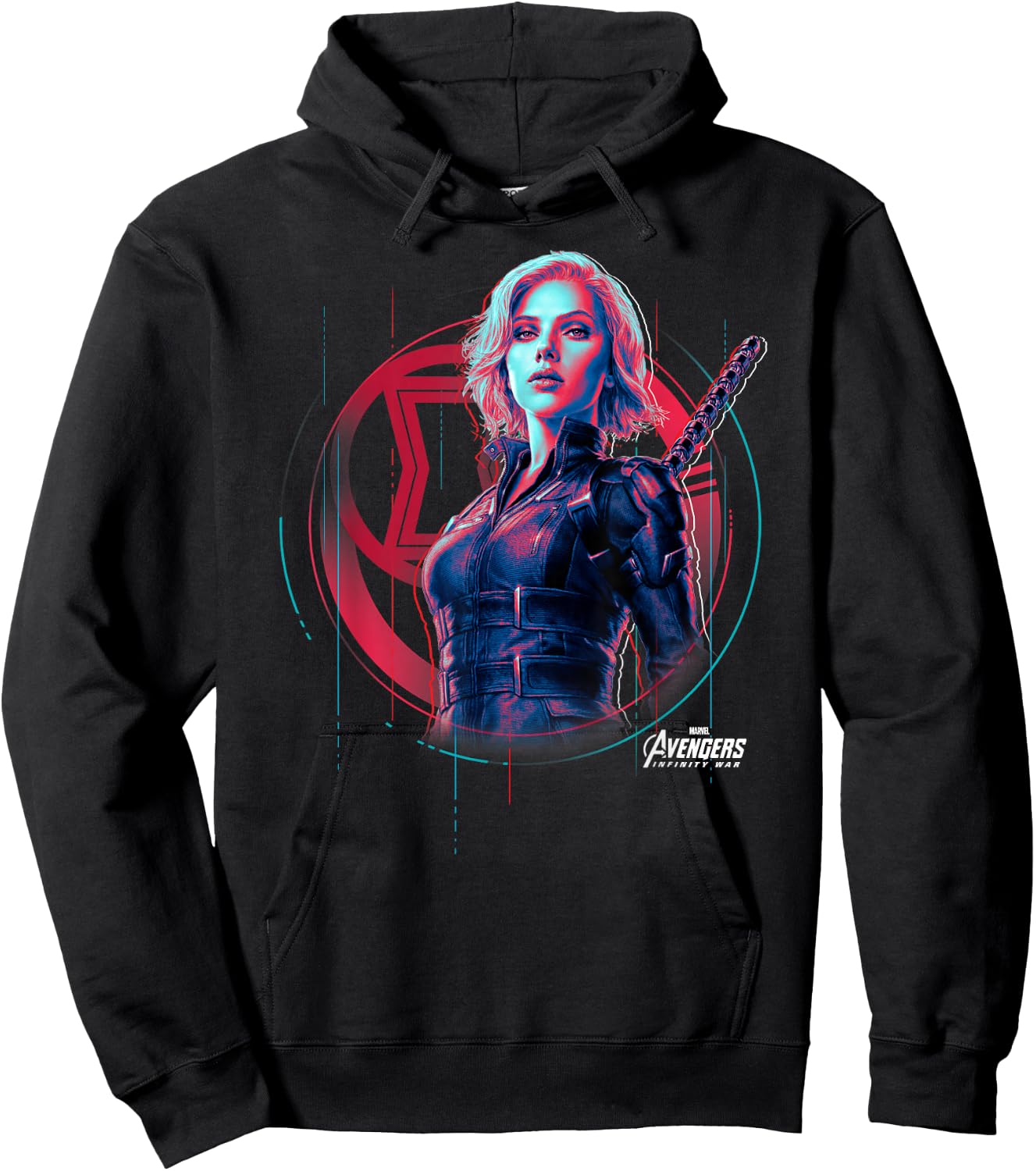 Marvel Infinity War Black Widow Icon Tech Graphic Hoodie - Hoodie | Black