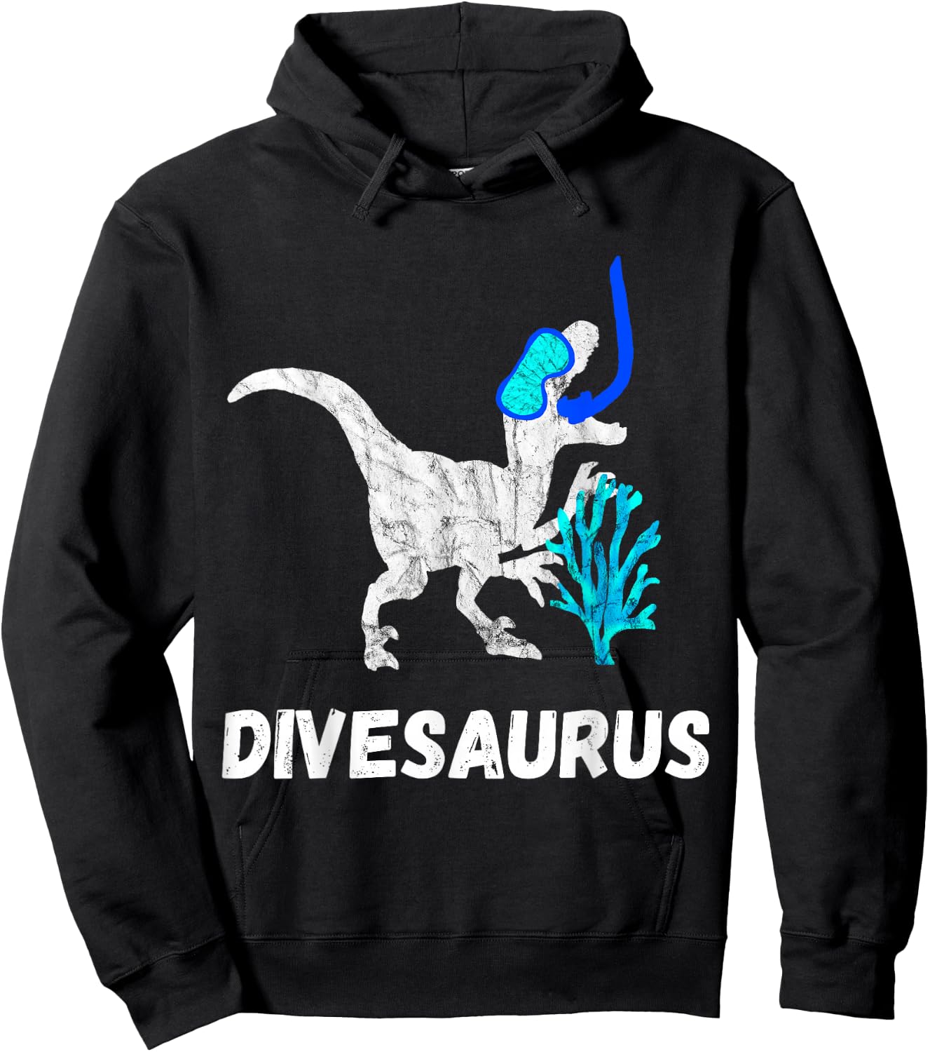 Scuba Diving Dinosaur Snorkel Dino Scuba Diver T-Rex Hoodie - Hoodie | Black