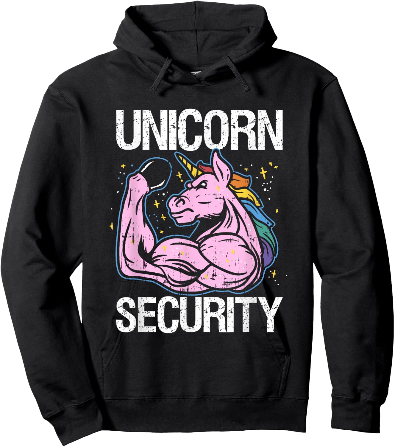 Unicorn Security Funny Costume Police Halloween Dad Men Hoodie - Hoodie | Black
