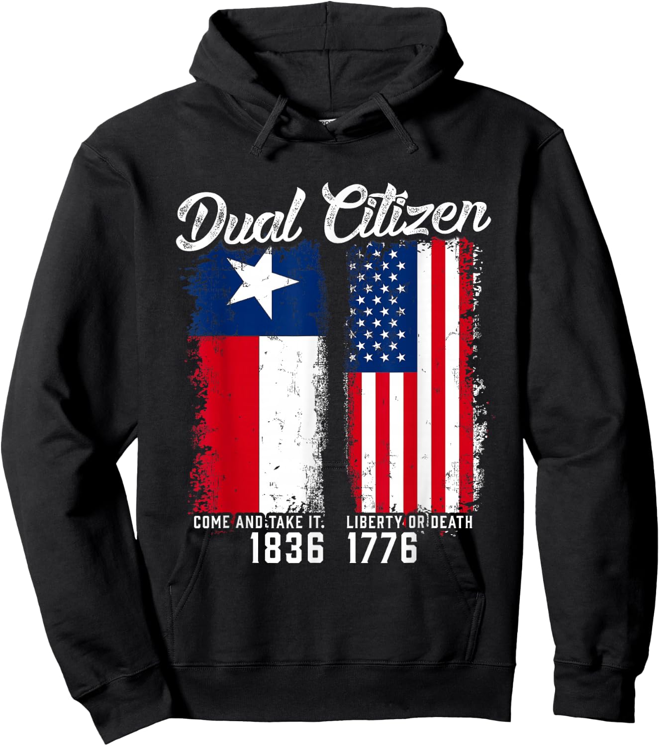 True Texan Dual Citizen Love Texas and America Small Hoodie - Hoodie | Black
