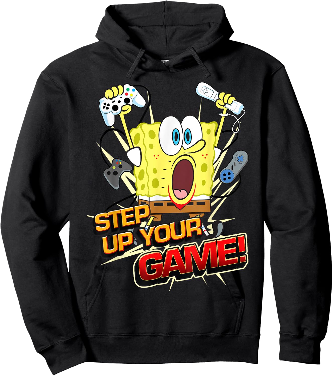 Spongebob SquarePants Step Up Your Game Hoodie - Hoodie | Black