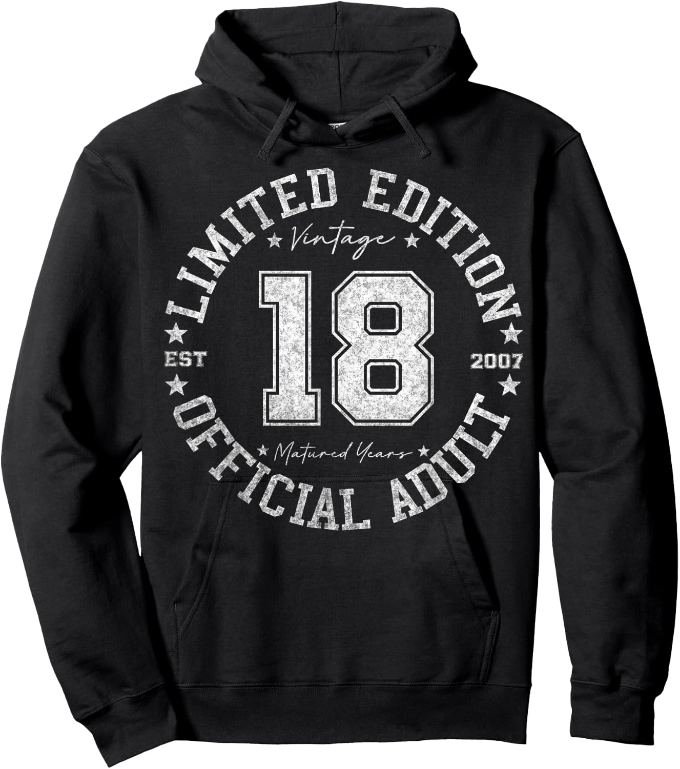 Official Adult 18 Year Old Gifts Vintage 2007 18th Birthday Hoodie - Hoodie | Black