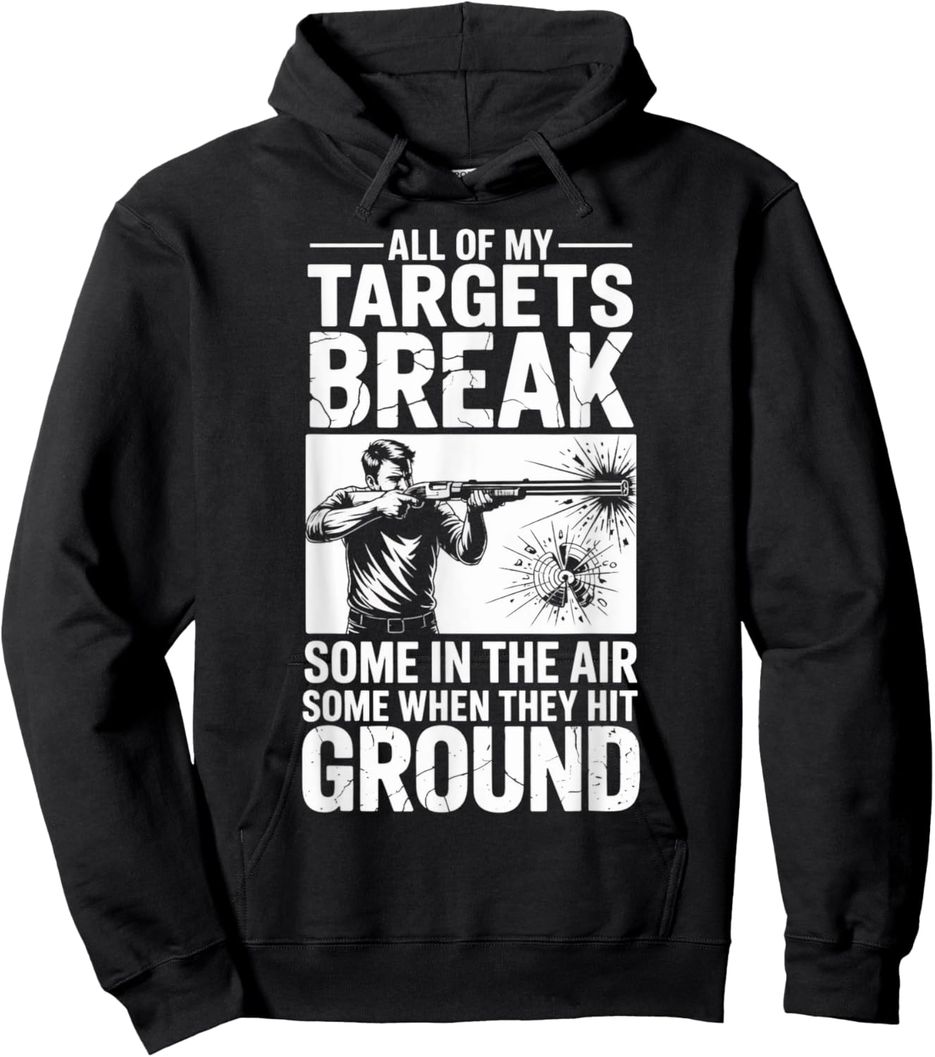 Target Break In Air Clay Skeet Trap Pigeon Trap Shooting Hoodie - Hoodie | Black