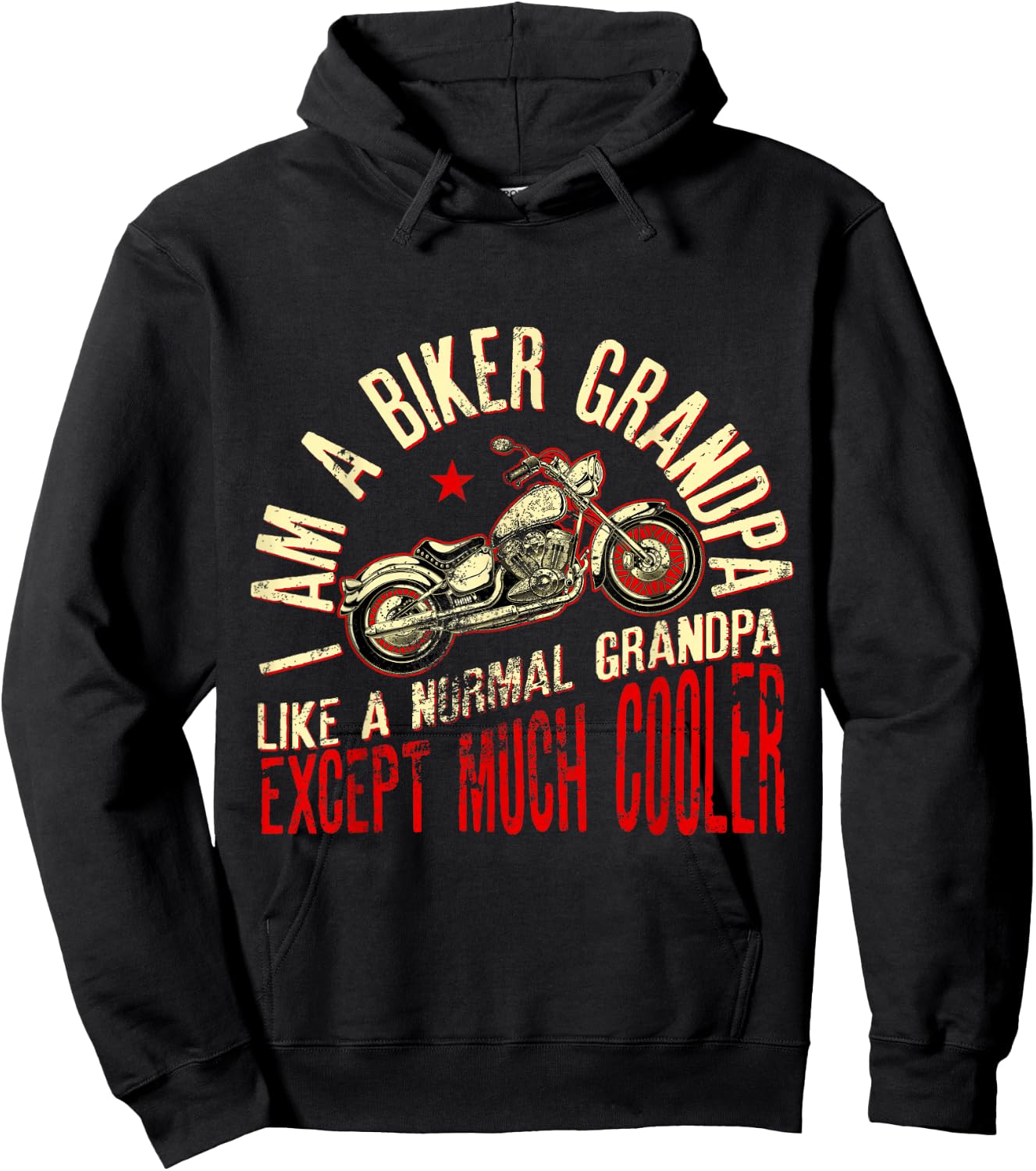I Am A Biker Grandpa Funny Quote for Grandpa Motorbikes Hoodie - Hoodie | Black