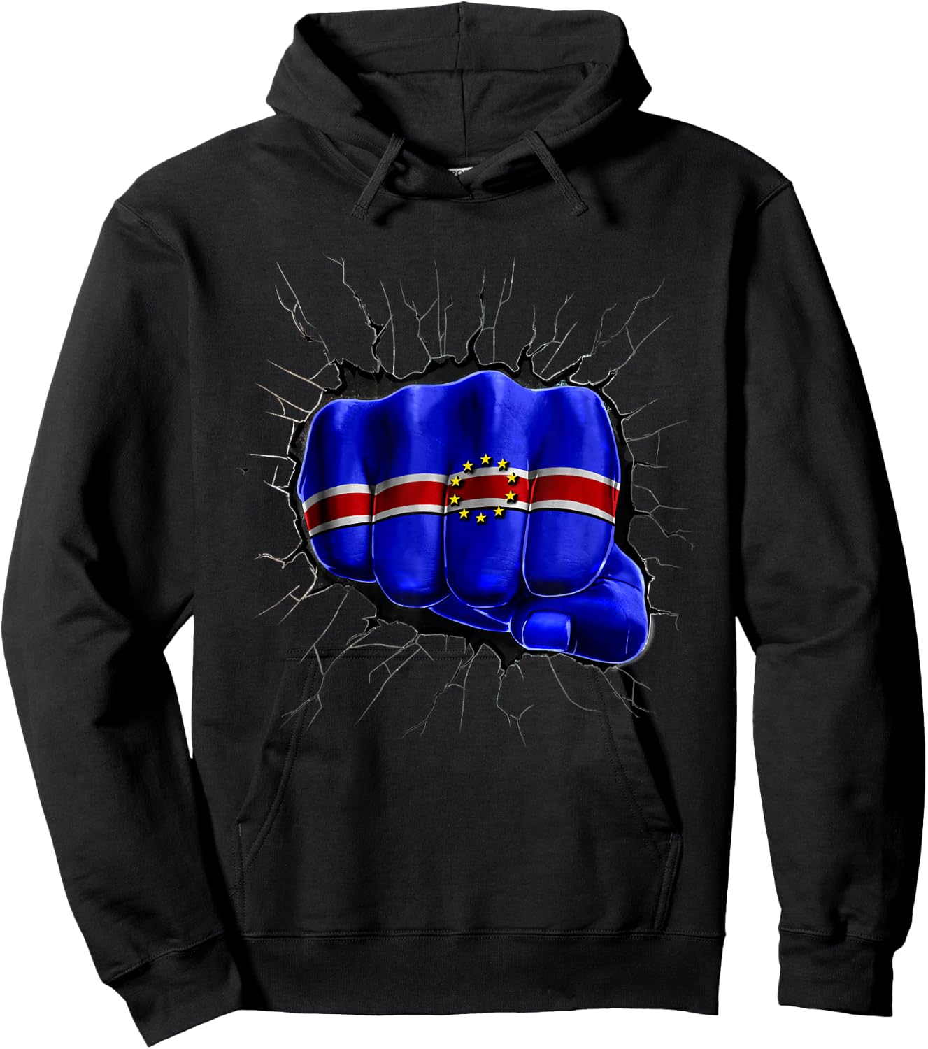 Cape Verde Flag Shirt Cape Verdean Flag Fist Gift Hoodie - Hoodie | Black