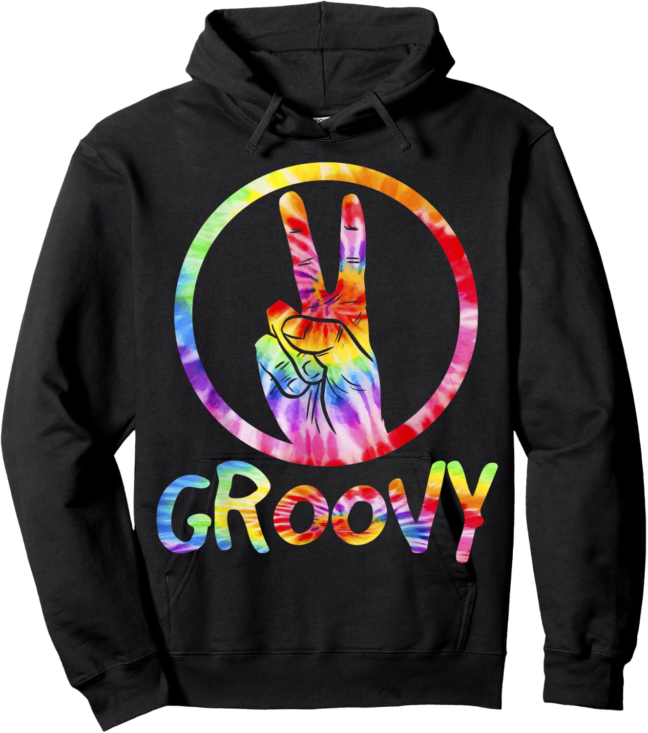 Groovy 70's Tie Dye Shirt, Vintage 70s , Retro 70's Shirt Hoodie - Hoodie | Black