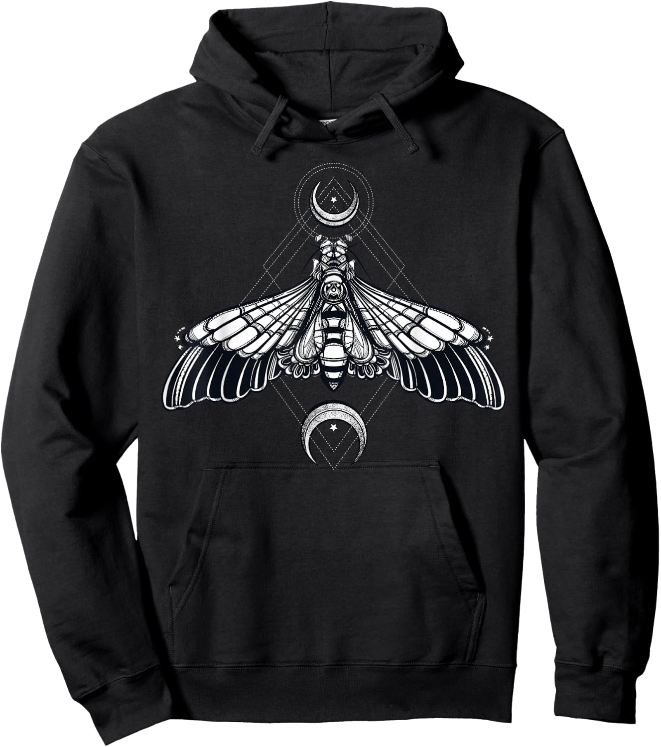 Butterfly Moth - Morbid Moon Occult Sacred Geometry Hoodie - Hoodie | Black