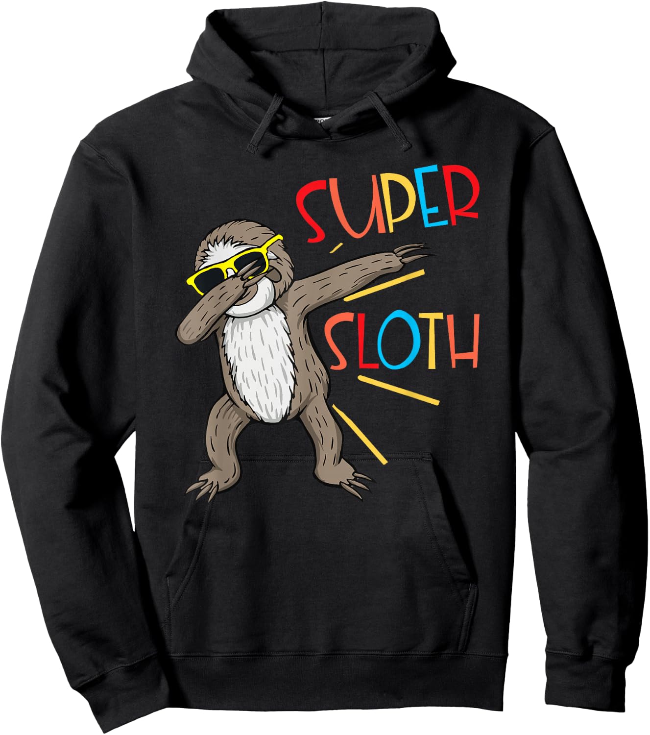 Funny Super Sloth Superhero Dabbing Dance Move Dab For Kids Hoodie - Hoodie | Black